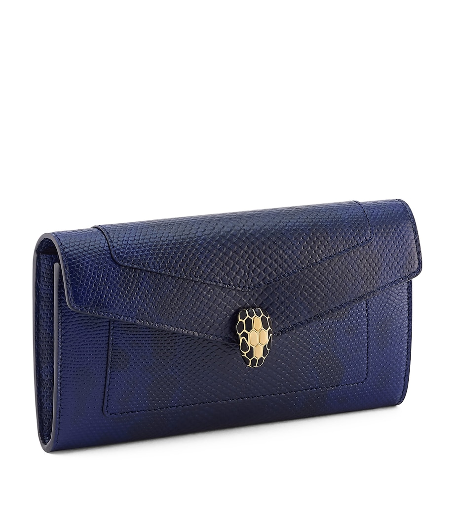 Karung Leather Serpenti Forever Long Wallet BLUE MEDIUM Image 1