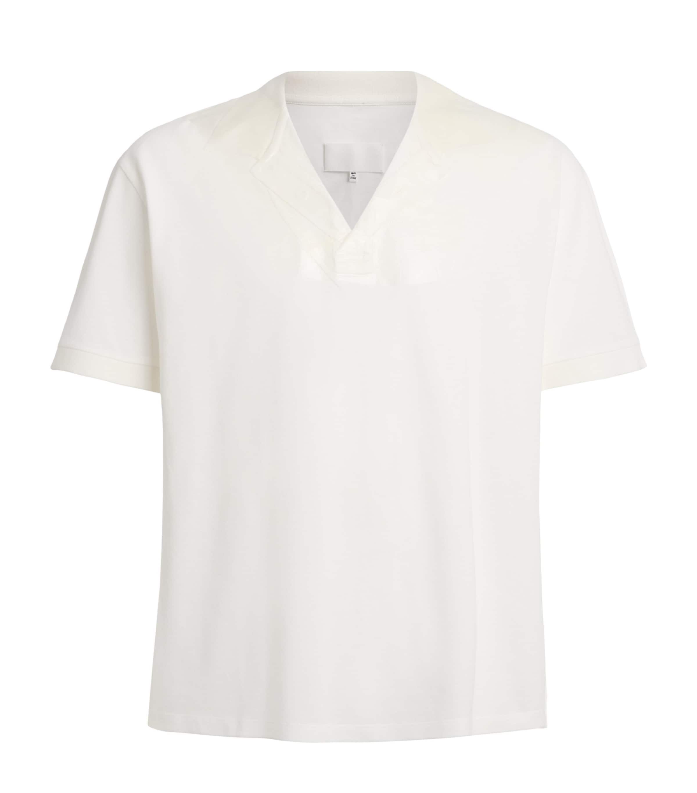 Maison Margiela Mens Cotton Open-Collar Polo Shirt Off White Image 1
