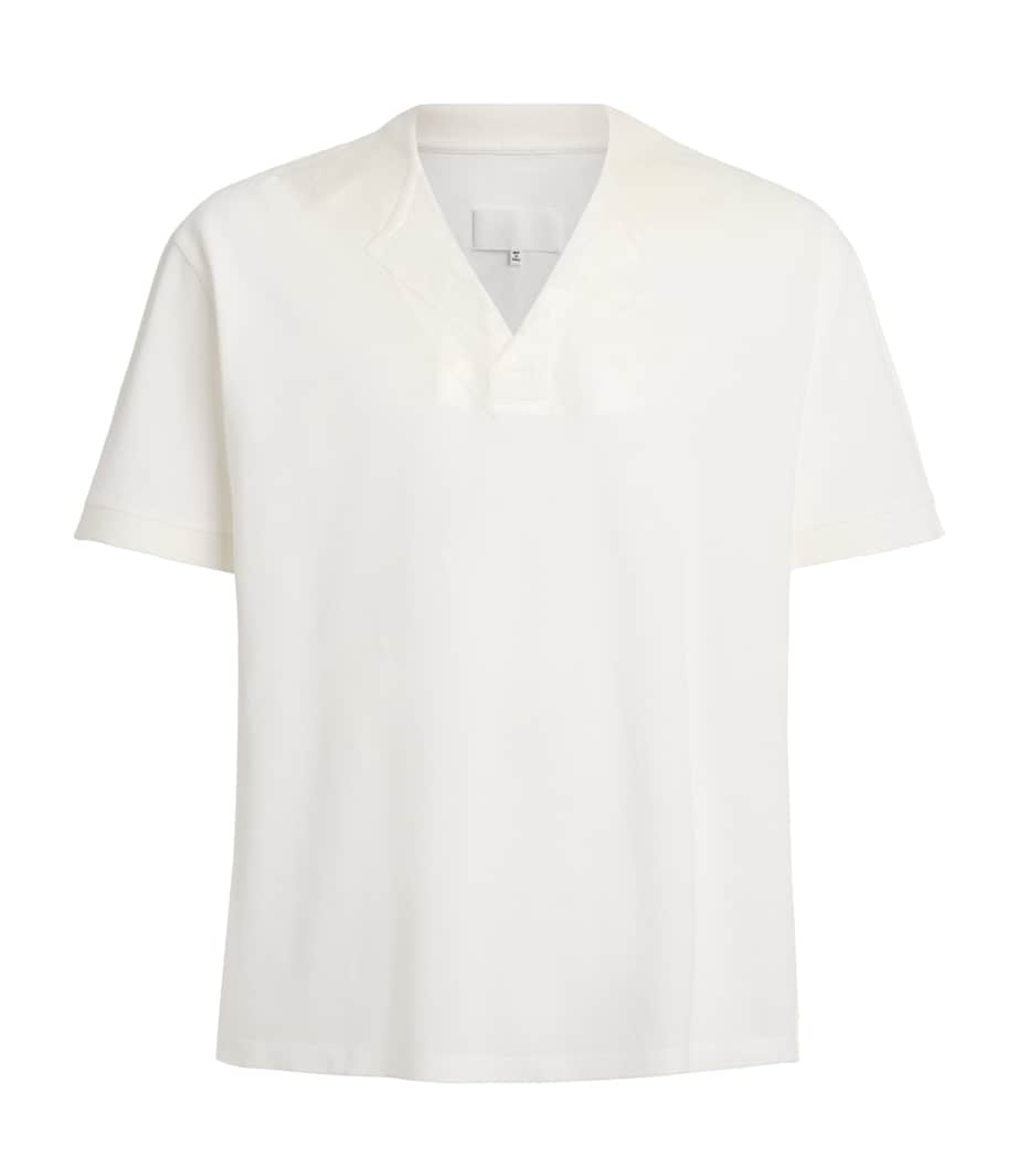 Maison Margiela Mens Cotton Open-Collar Polo Shirt Off White Image 1