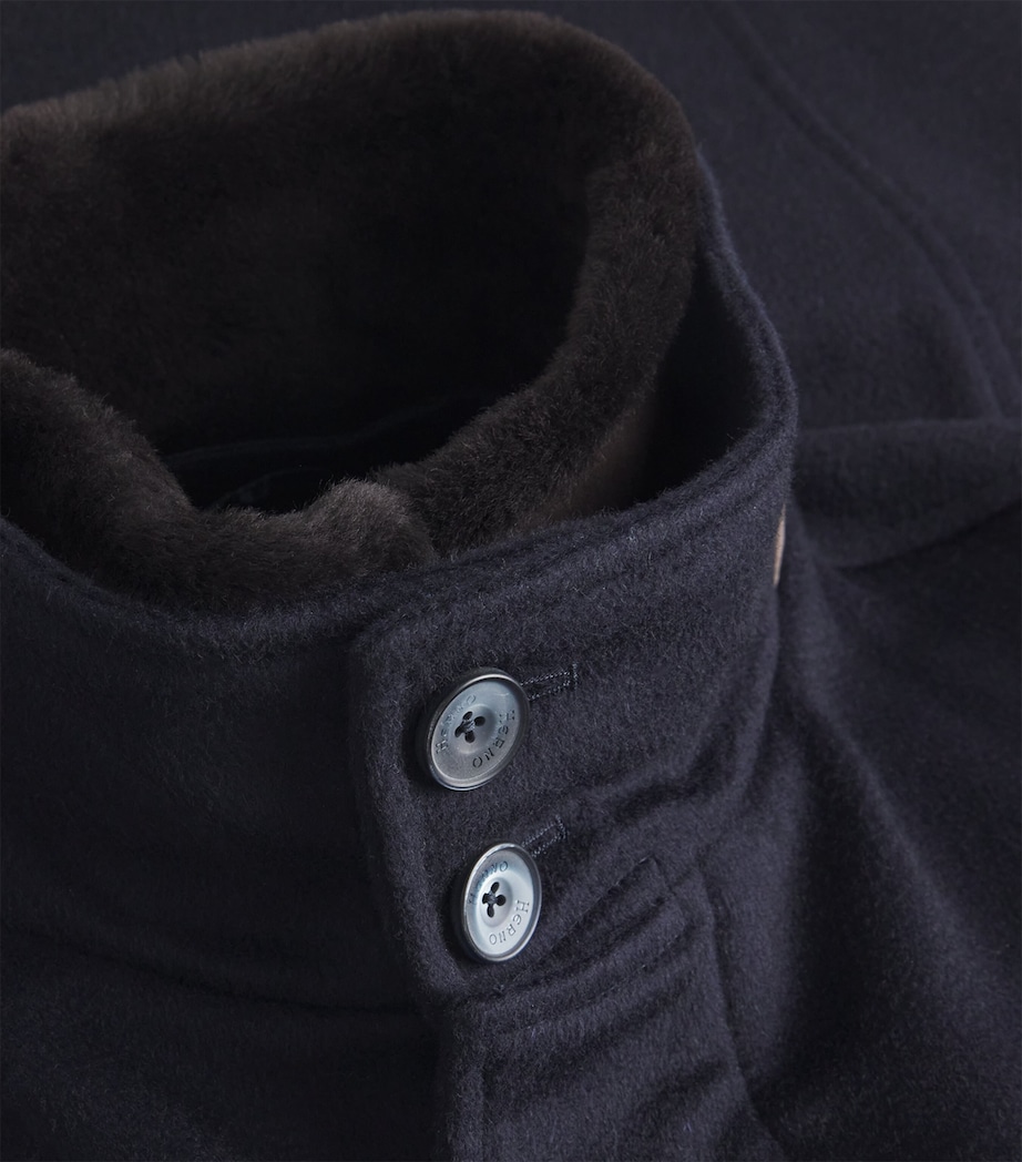 Cashmere Shearling-Trim Car Coat 9290 BLUE Image 5