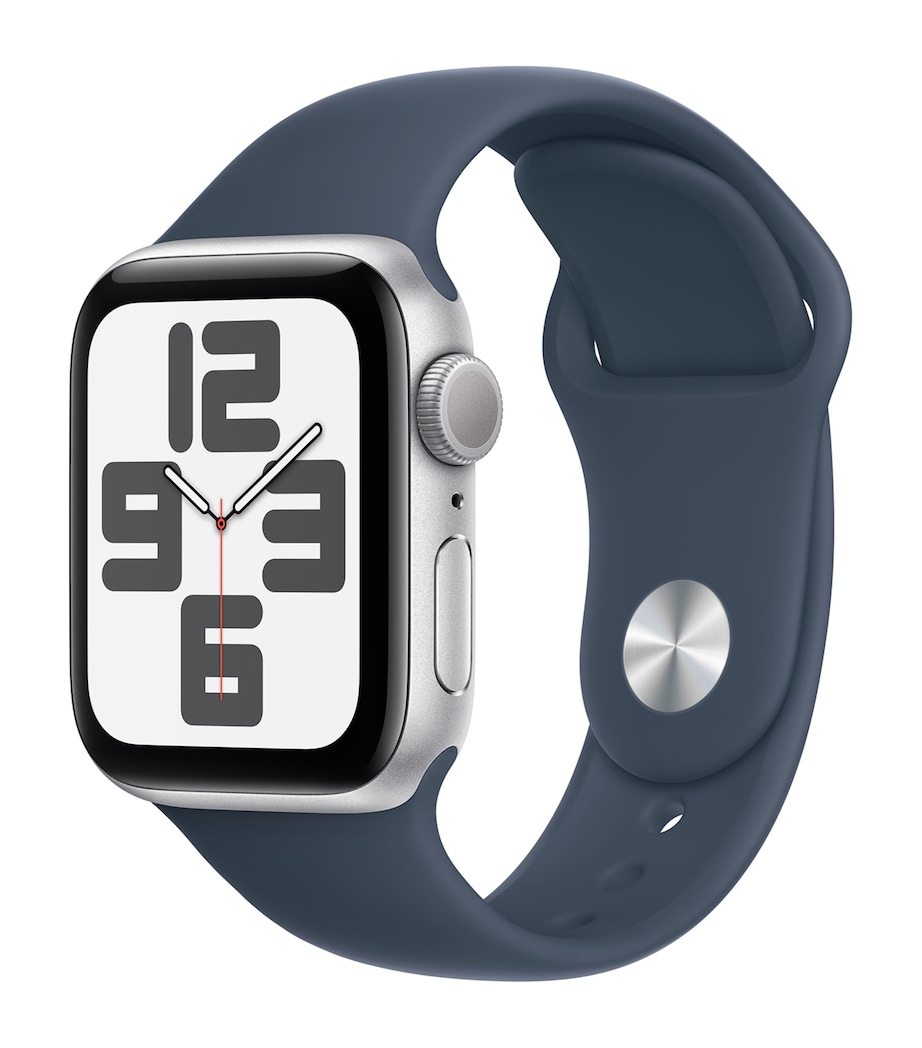 Apple Watch SE 2023 –  Silver with Storm Blue Sport Band, 40mm, Small/Medium SILVER Image 1