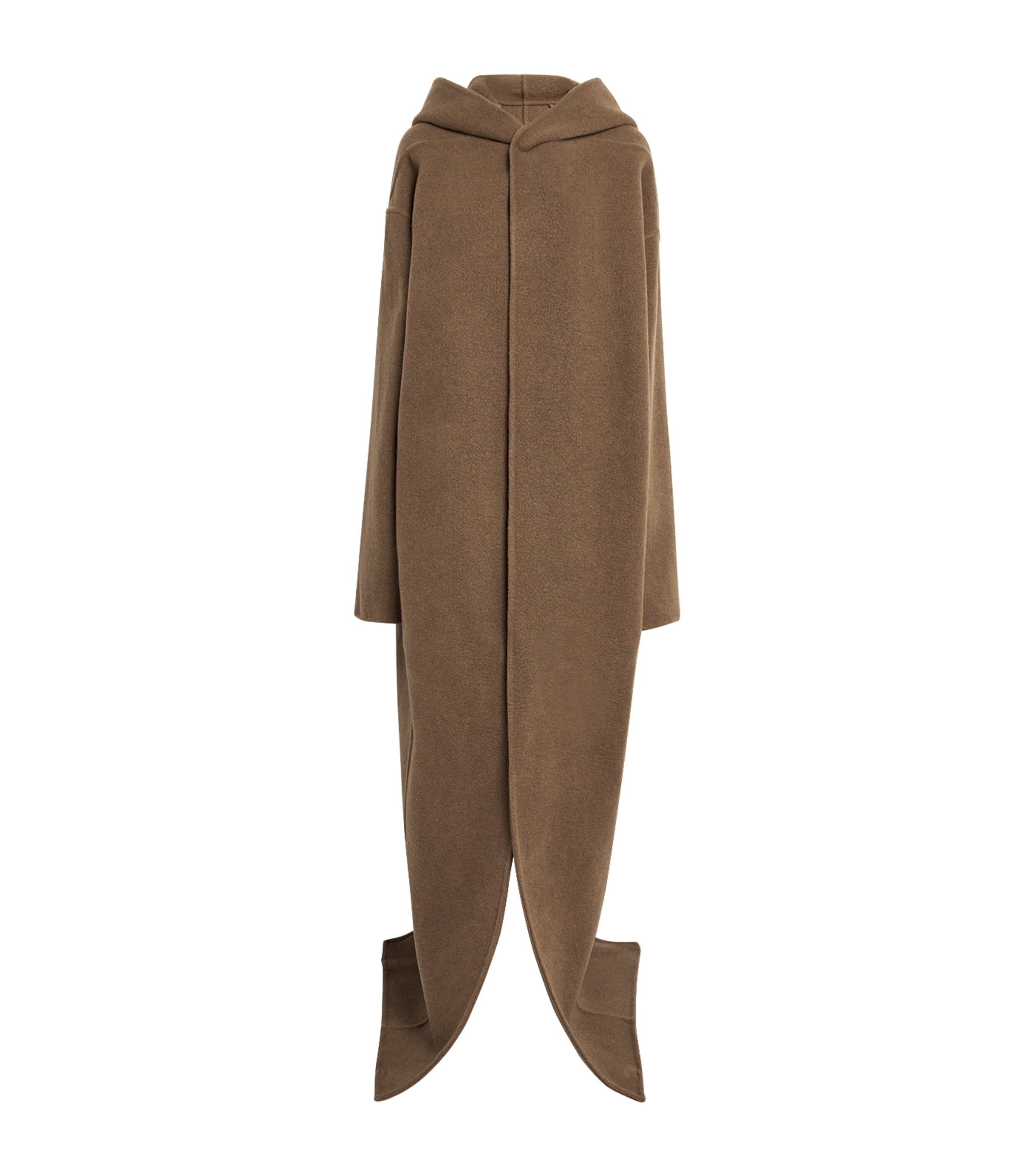 Rick Owens Cashmere Floor-lenth Coat In Brown