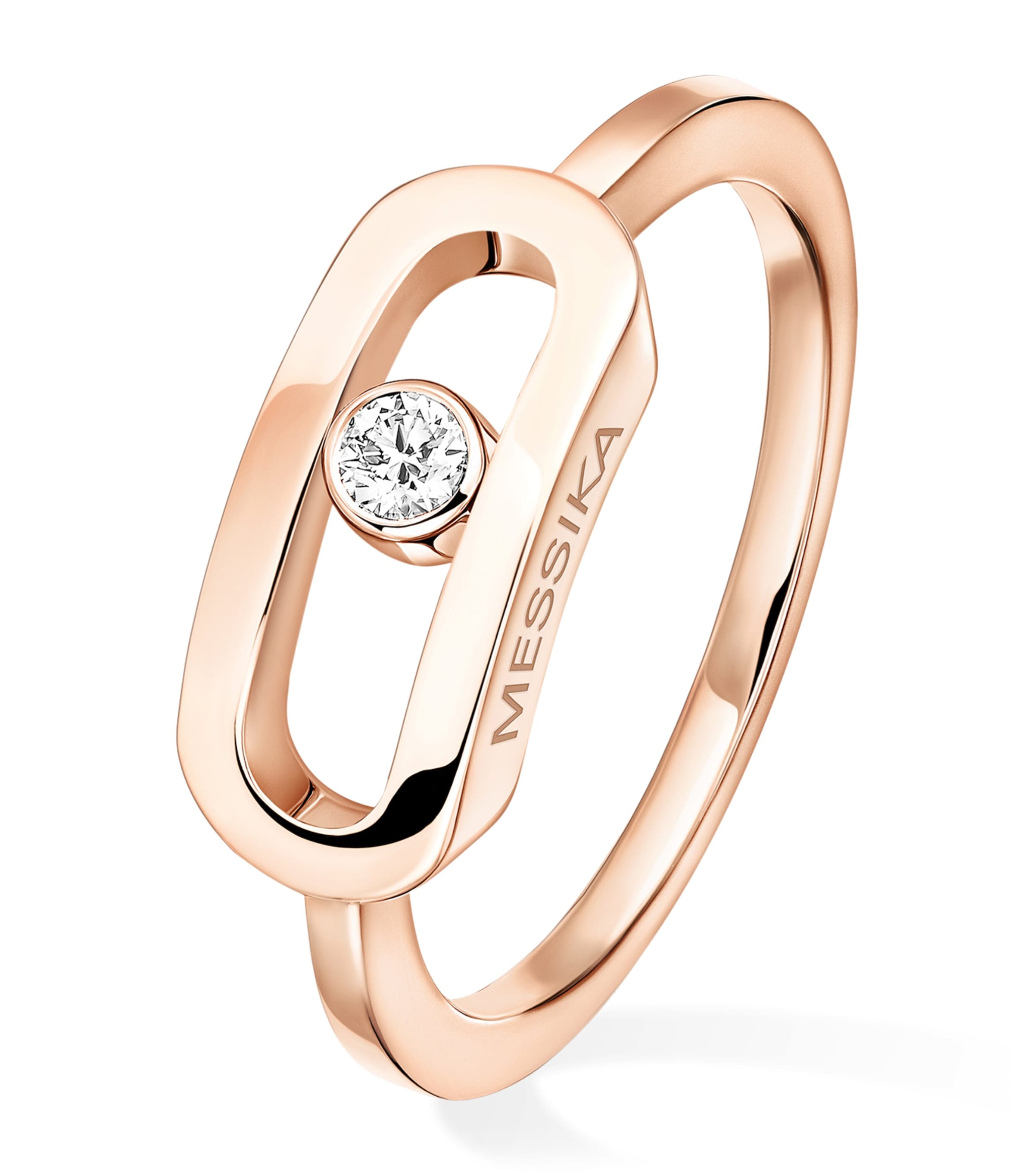 Messika Move Uno Rose Gold and Diamond Ring (0.06ct) Pink Gold Image 1