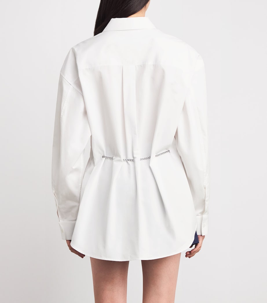 Cotton Waist-Chain Shirt 100 WHITE Image 4