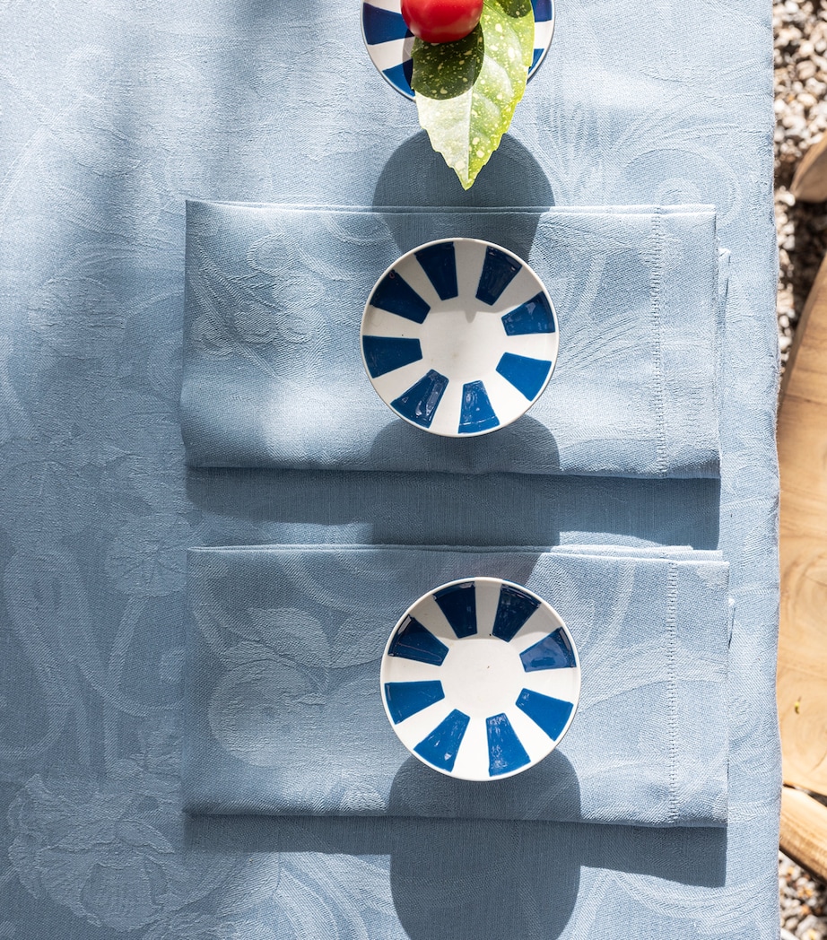 Le Jacquard Français Linen Damask Tivoli Napkin (50cm x 50cm) Blue Image 2