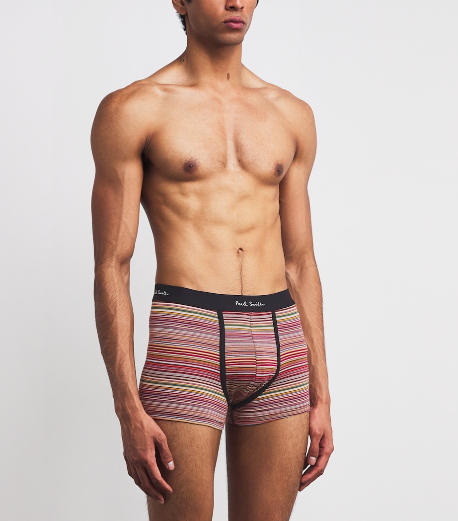 Stretch-Organic Cotton Signature Stripe Trunks (Pack of 3) 1A MUTICOLOUR Image 2