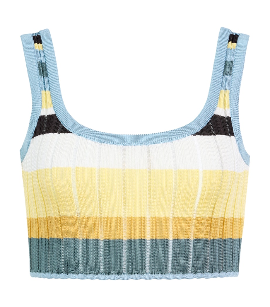 Alaïa Womens Stripe Crop Top Multicolor Yellow Image 1