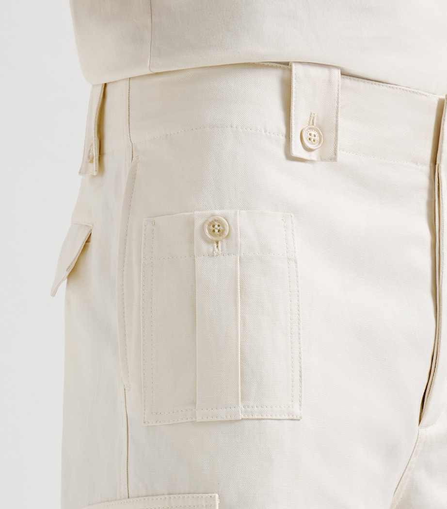 Brunello Cucinelli Mens Cotton-Linen Cargo Bermuda Shorts Image 6