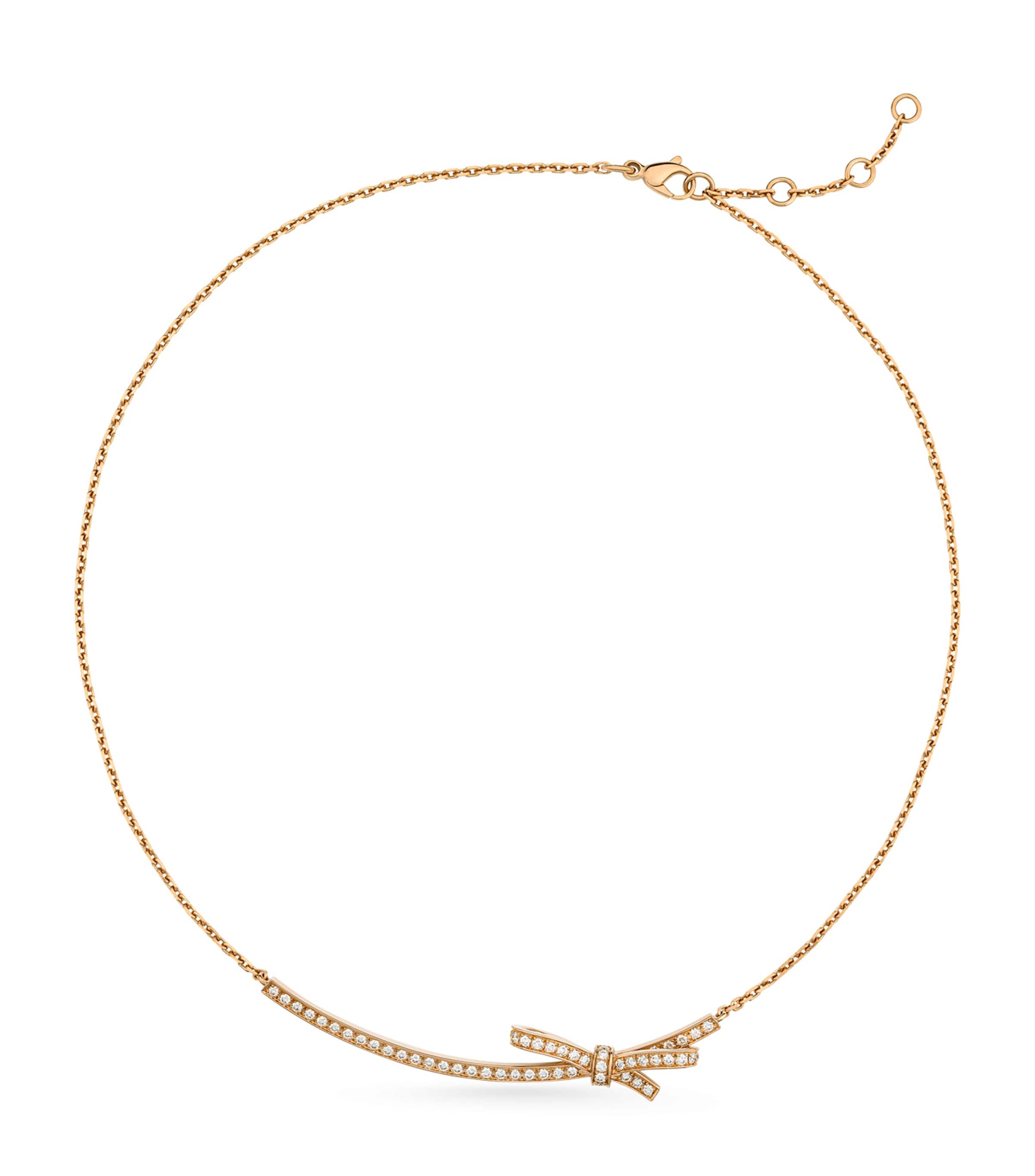 Rose Gold and Diamond Ruban Chain Necklace ROSE GOLD Image 1