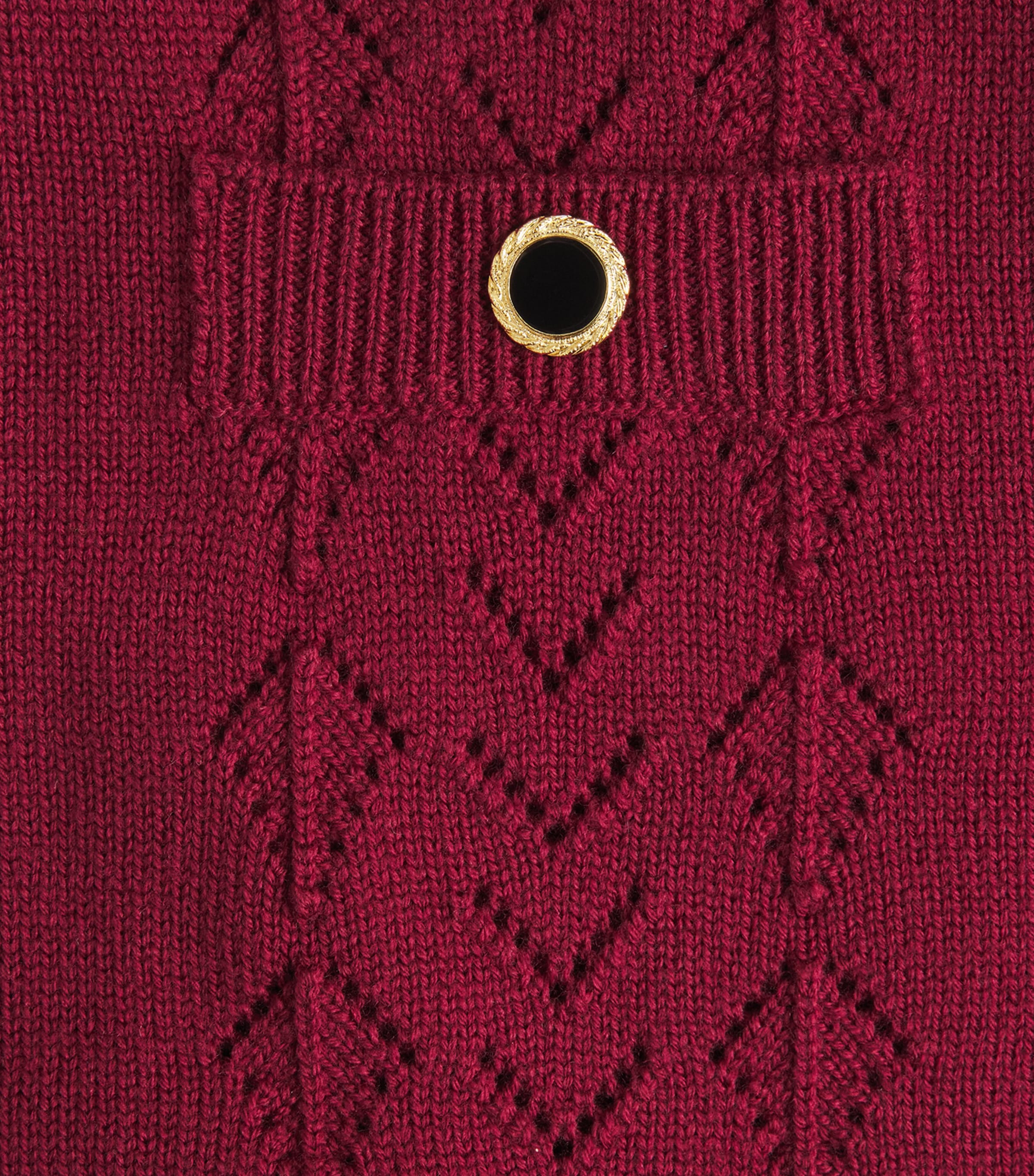 Alessandra Rich Womens Merino Wool Lace-Knit Midi Skirt Bordeaux Image 6