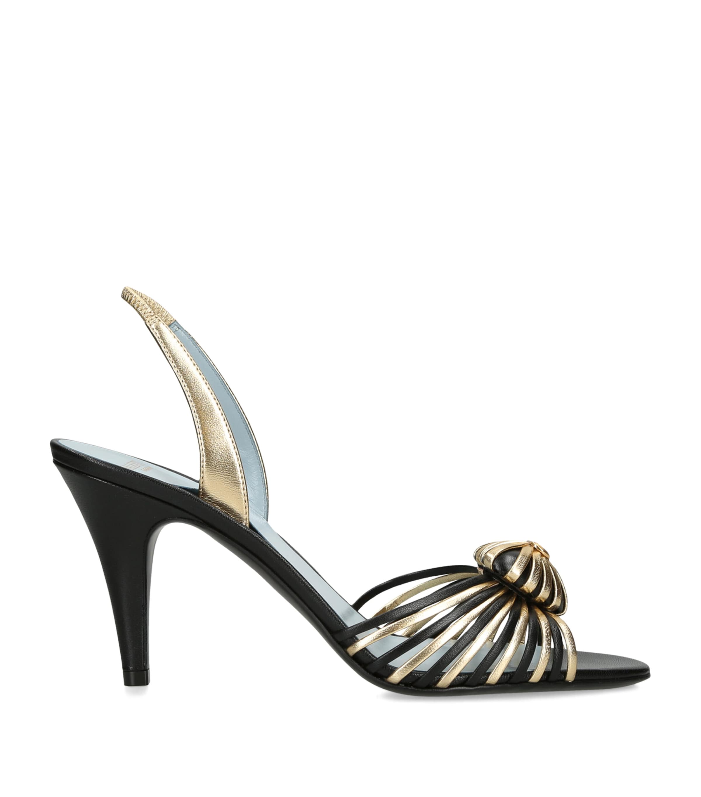 Valentino Garavani Metallic Leather Royal Slingback Heels 85 Blk/other Image 1