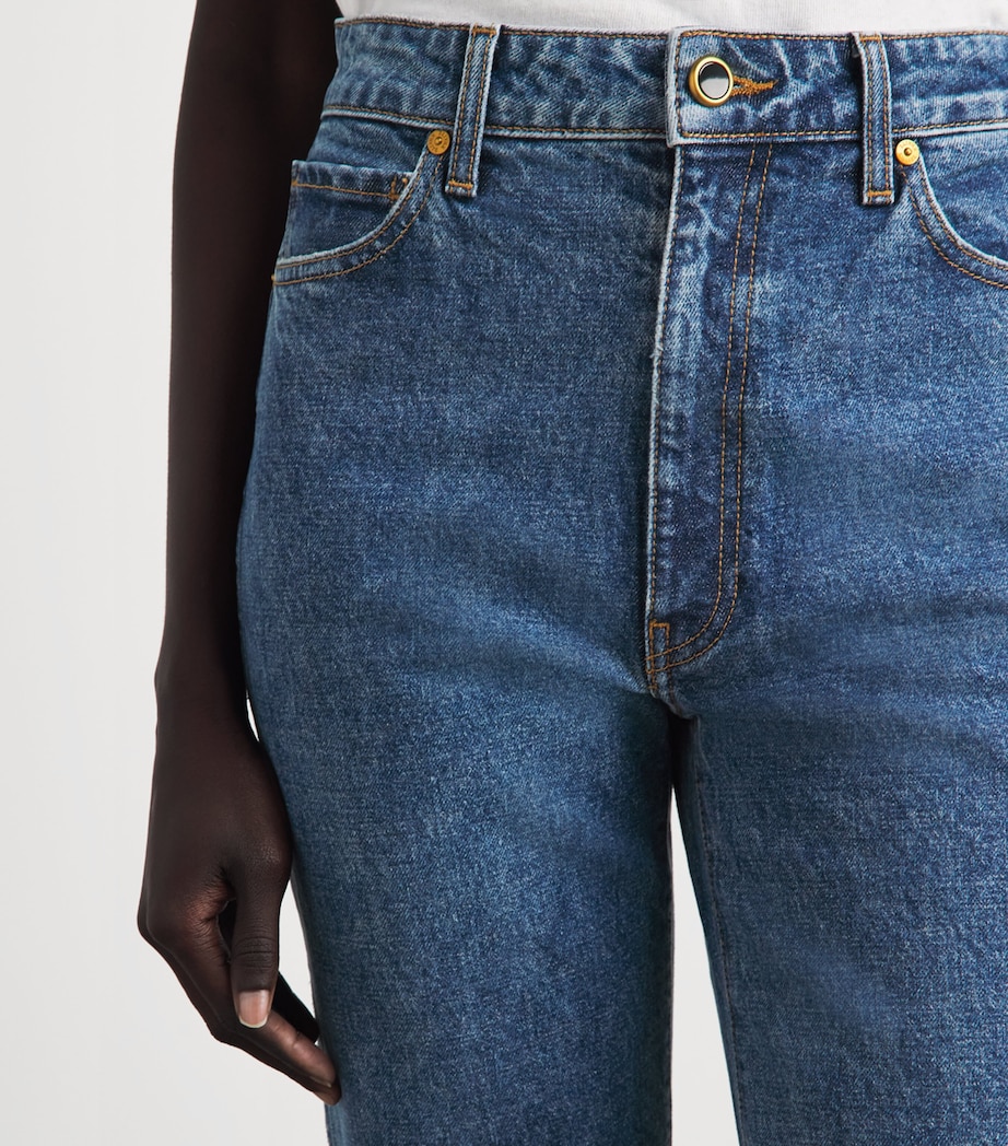 Khaite Womens Stretch-Denim Danielle High-Rise Jeans Boone Image 3