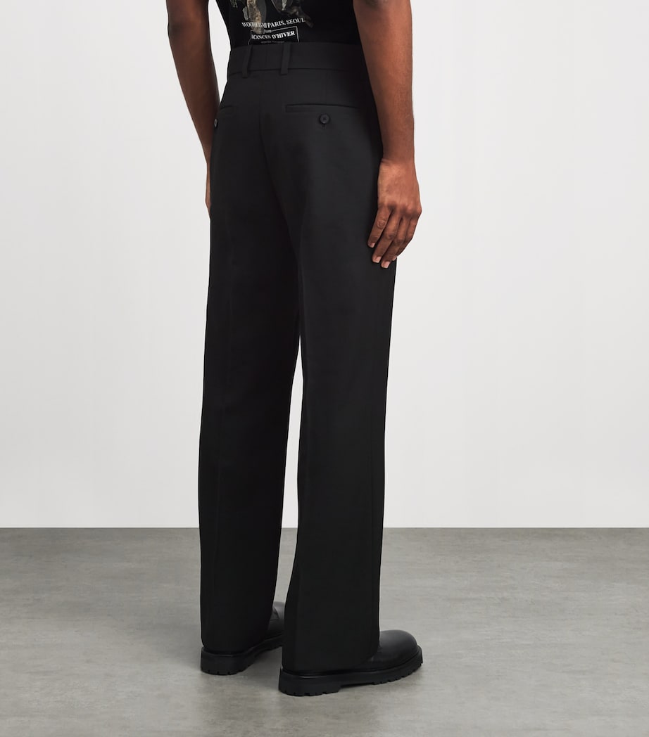 Wooyoungmi Mens Wool Straight Trousers Black Image 5