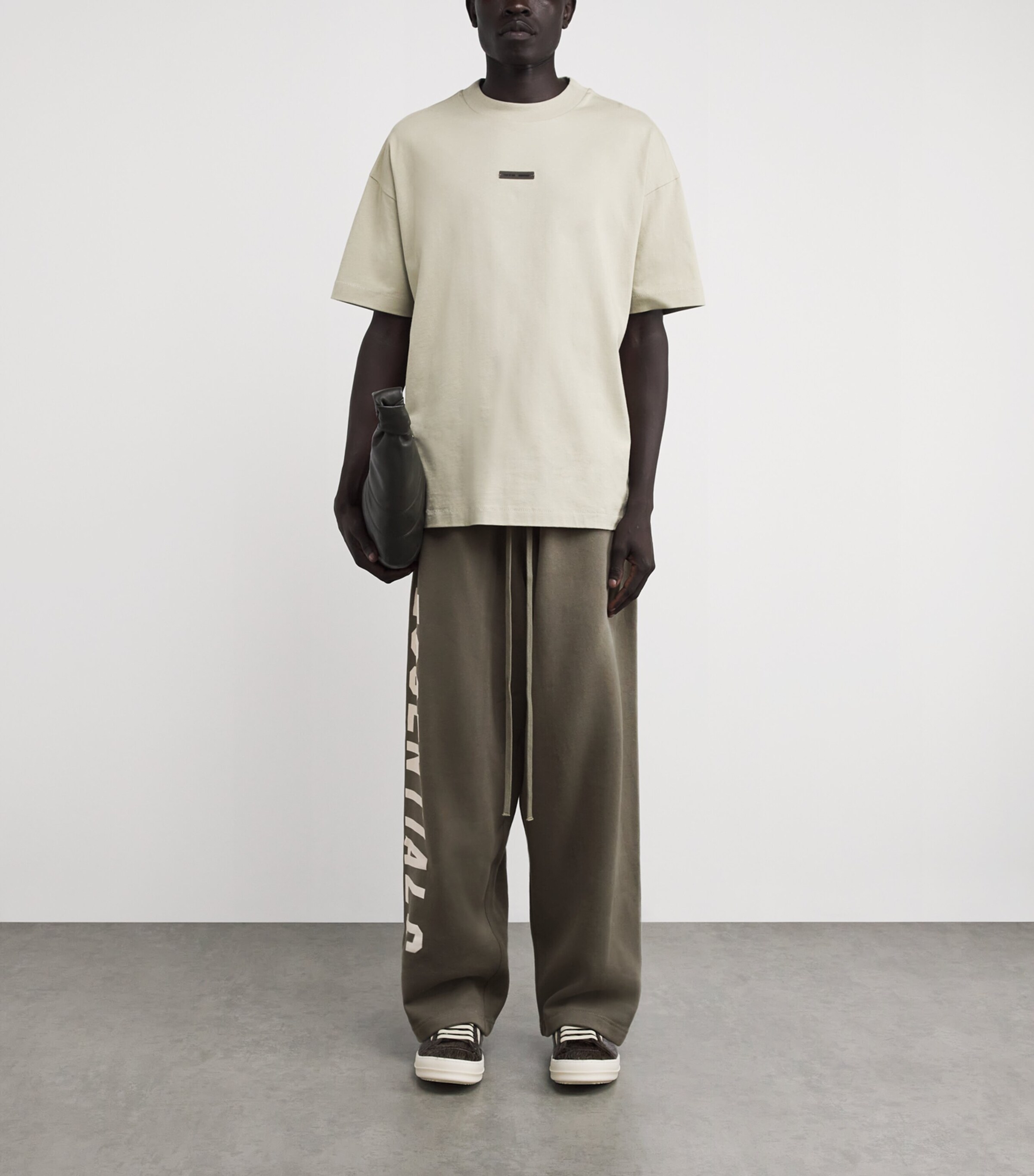 FEAR OF GOD ESSENTIALS Green Cotton-Blend Wide-Leg Sweatpants