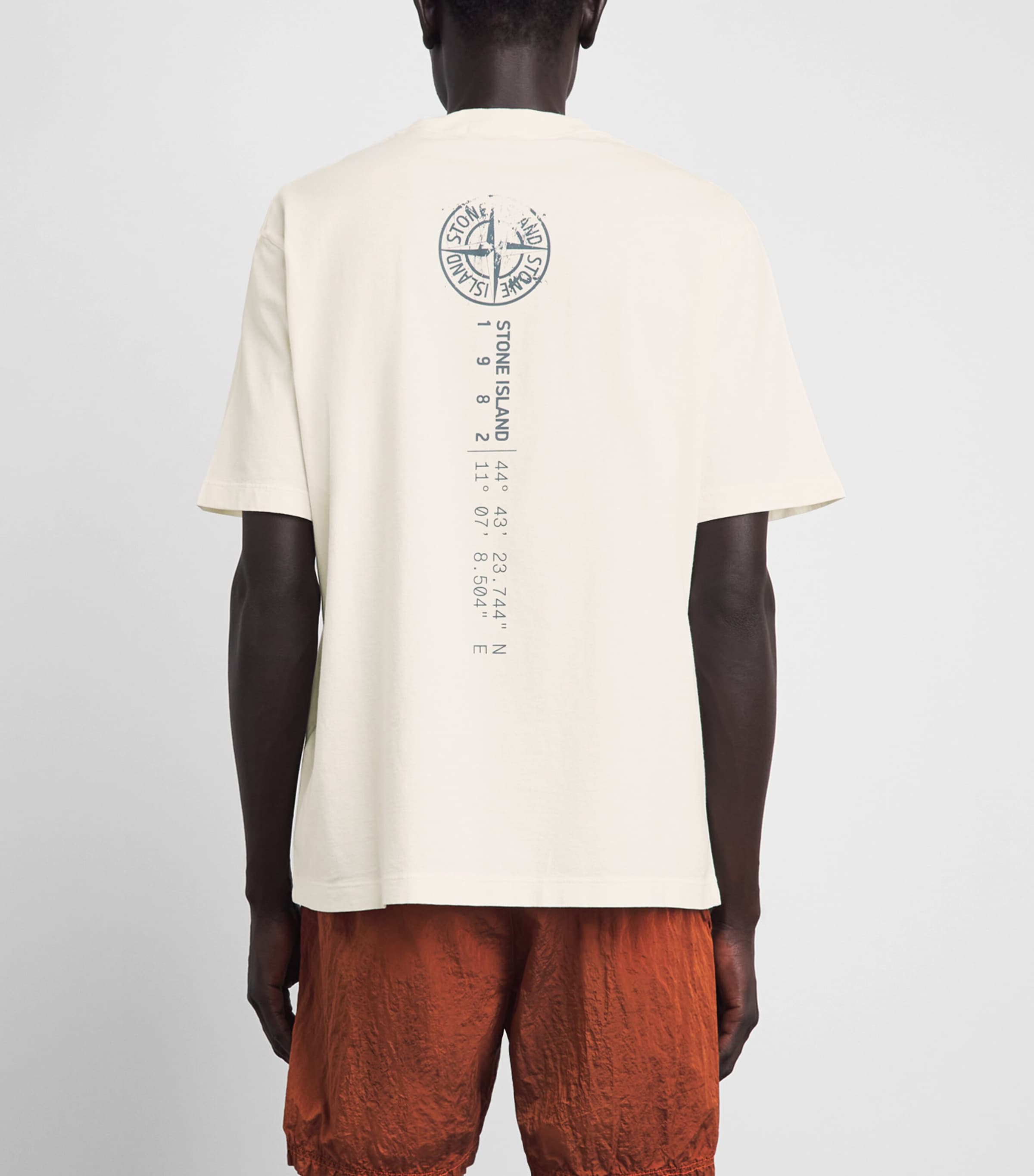 Stone Island Mens Cotton Vertical Compass T-Shirt Image 5