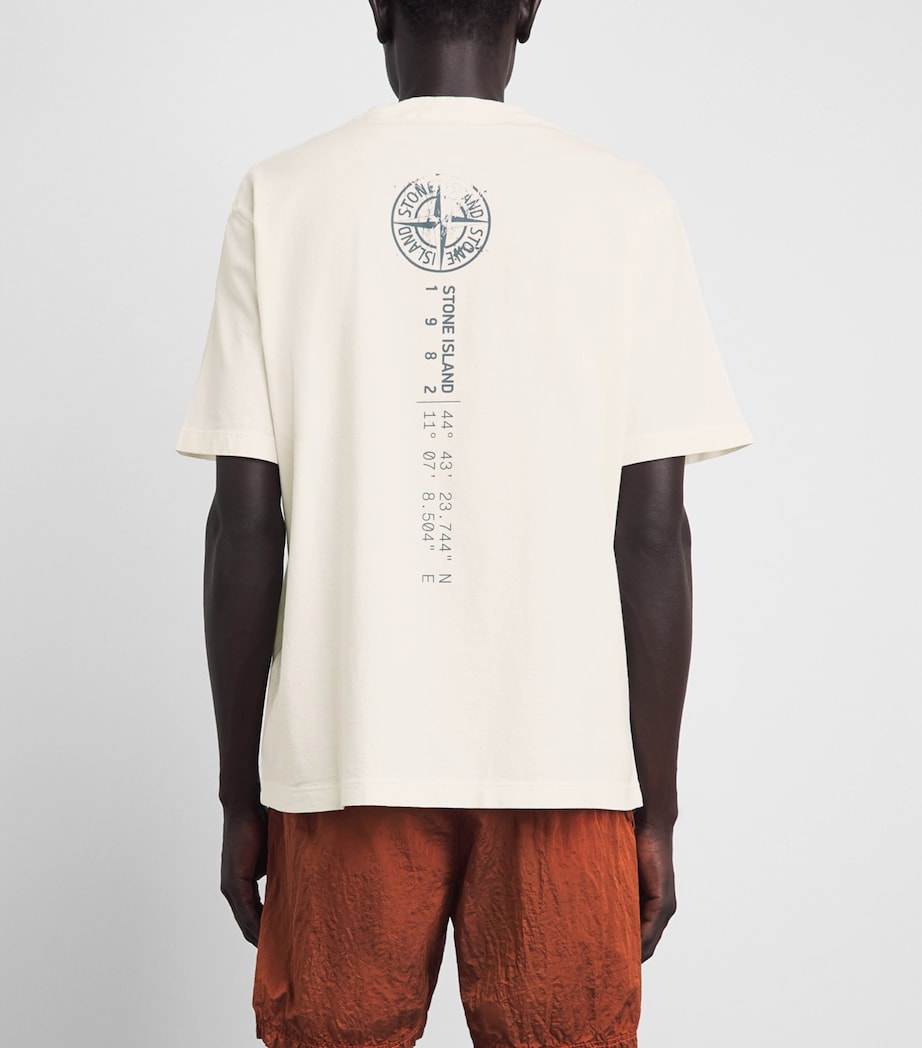 Stone Island Mens Cotton Vertical Compass T-Shirt Image 5