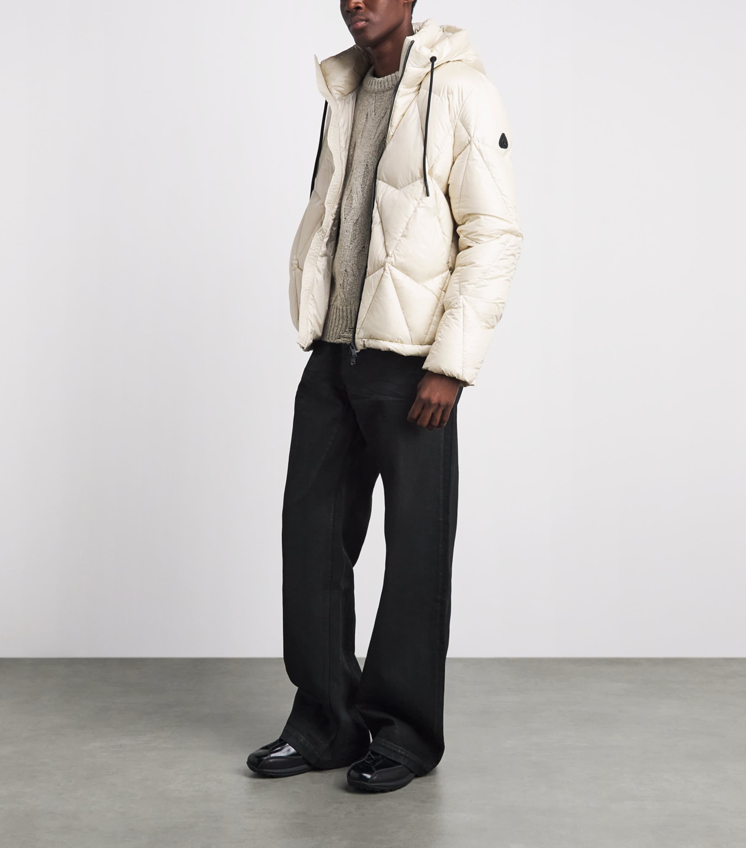 Moose Knuckles Mens Down Iceberg Quilted Jacket Alabaster Image 2
