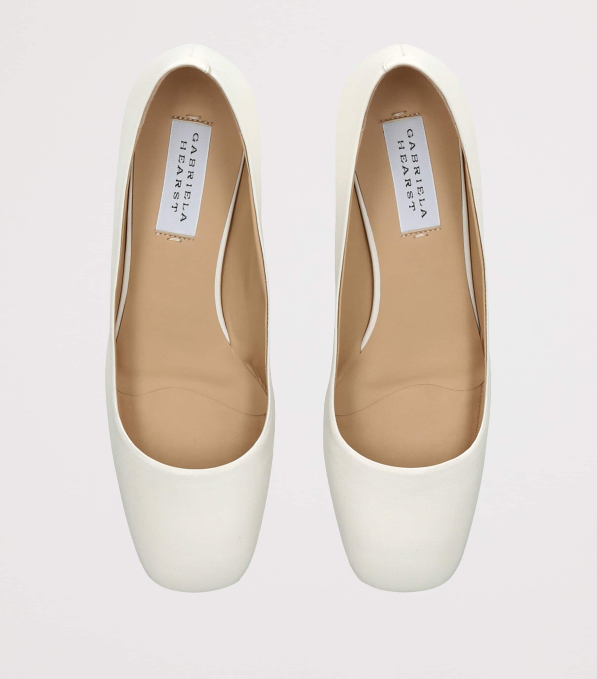Gabriela Hearst Leather Agathe Heeled Pumps 50 Cream Image 4