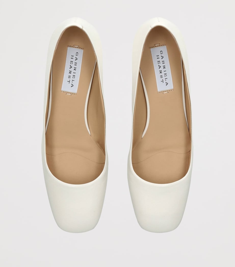 Gabriela Hearst Leather Agathe Heeled Pumps 50 Cream Image 4