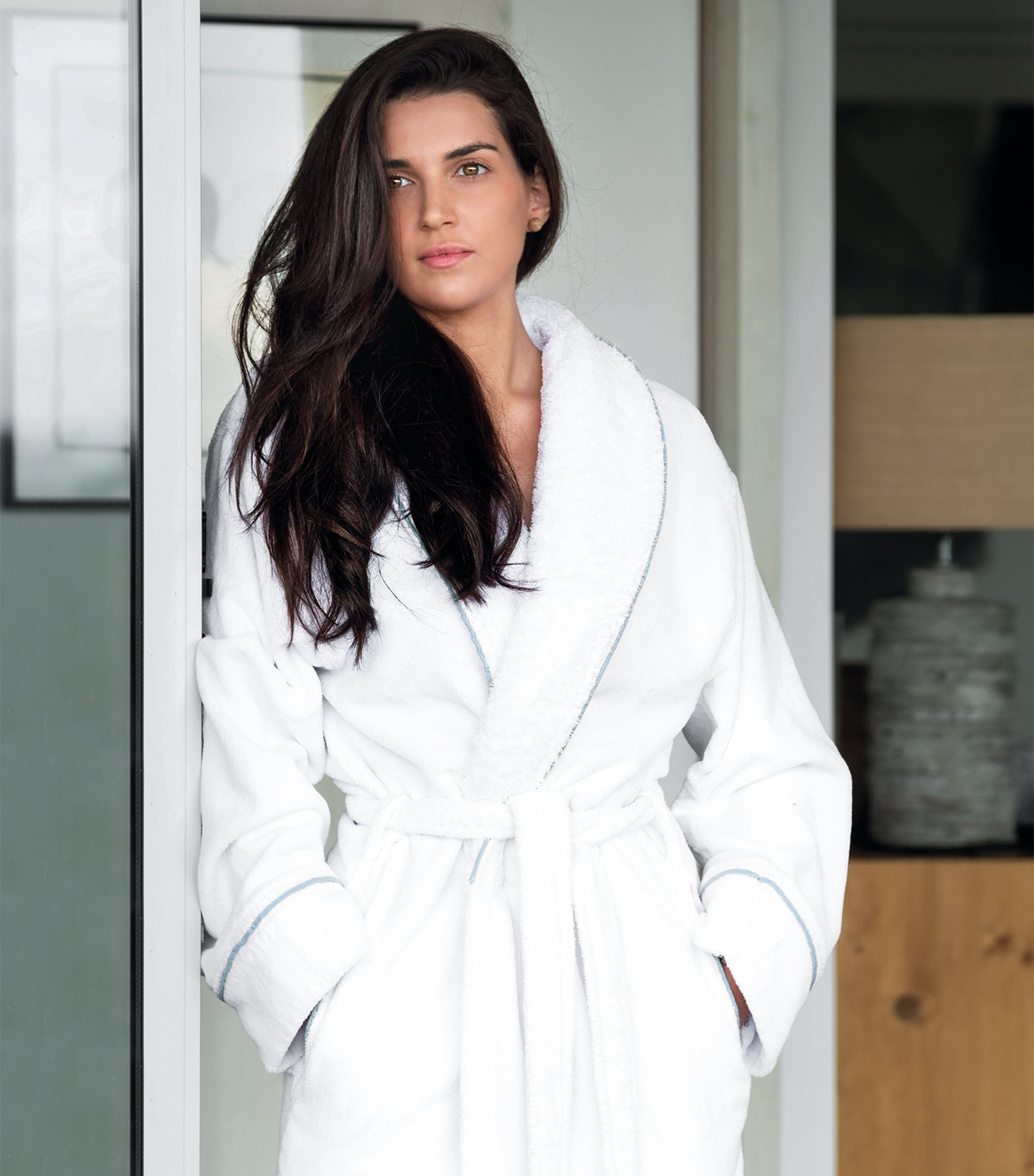 Graccioza Cotton Portobello Bathrobe In White