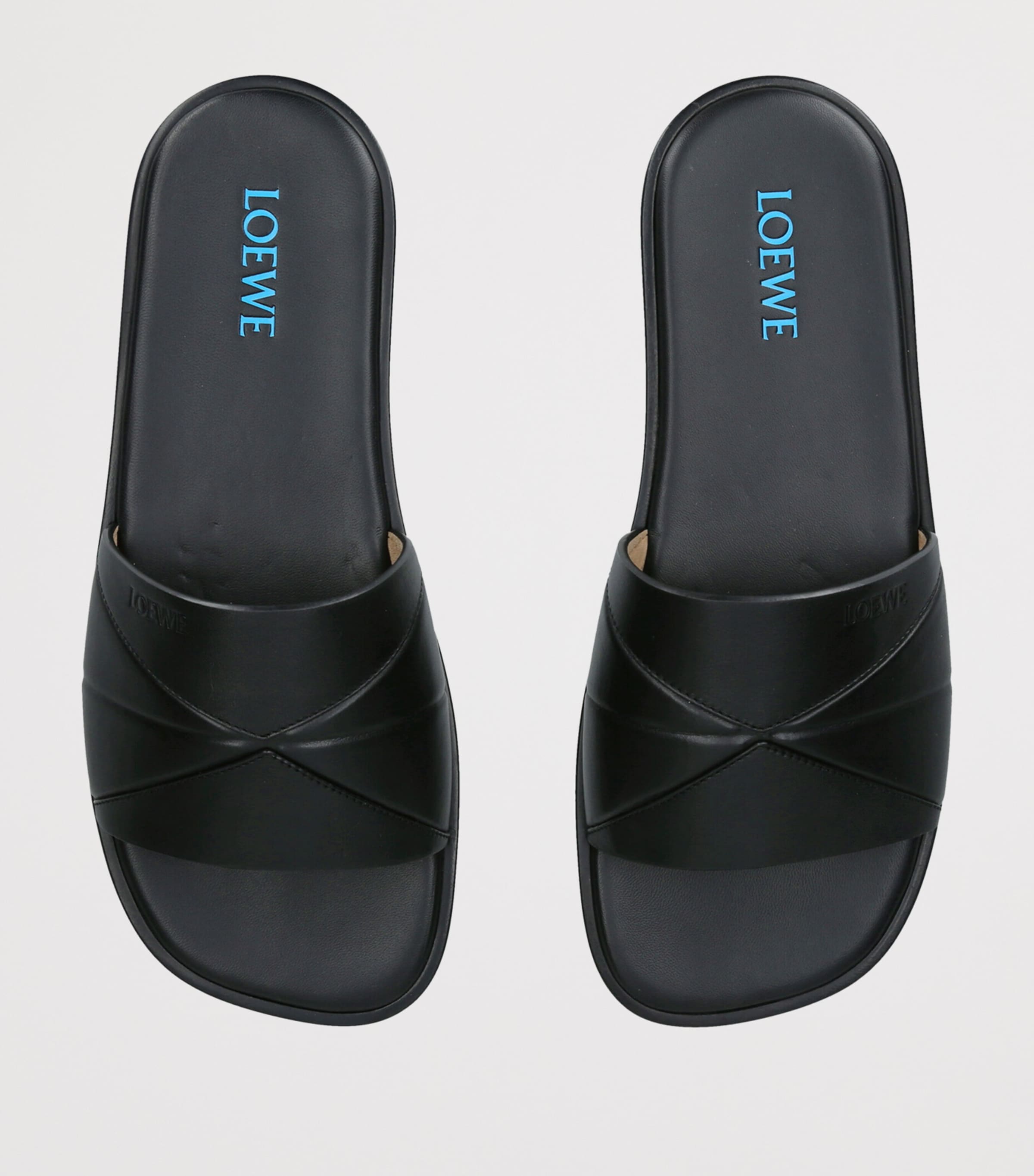 LOEWE Leather Origami Slides Black Image 4