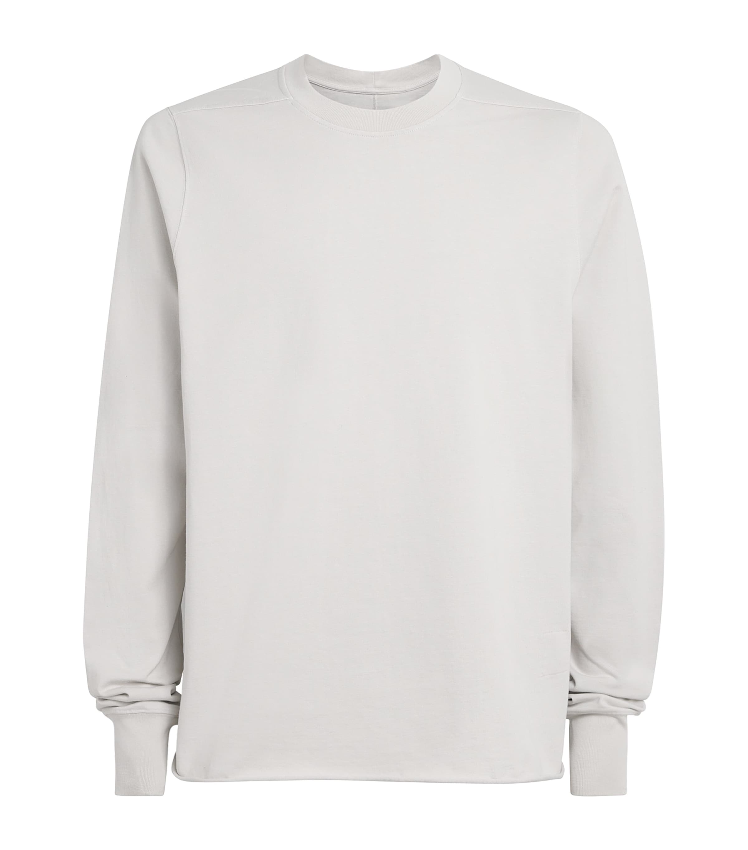 Rick Owens Mens Organic Cotton Crew-Neck Sweatshirt Milk Wash Image 1