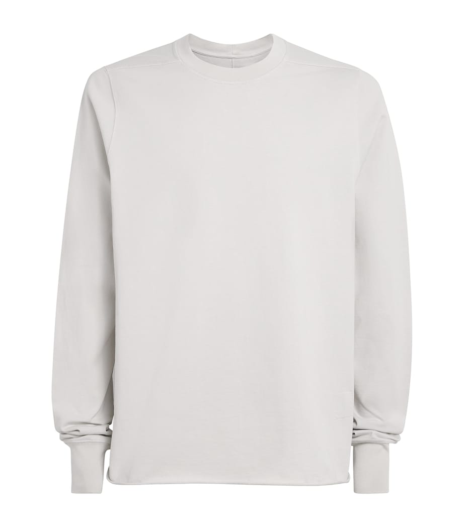 Rick Owens Mens Organic Cotton Crew-Neck Sweatshirt Milk Wash Image 1