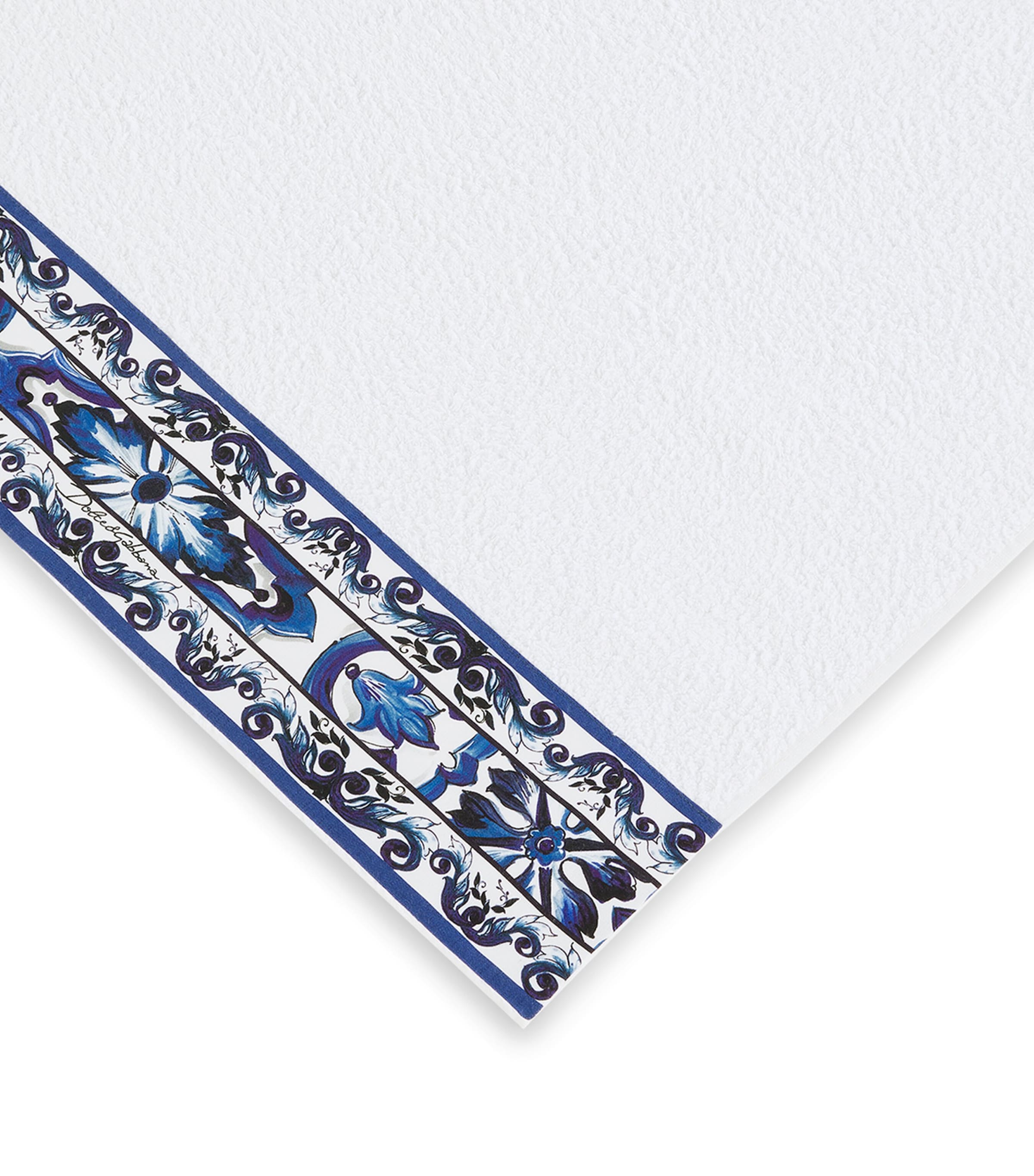 Set of 5 Cotton Majolica Bath Towels UB014 BLU MEDIT F DO Image 5