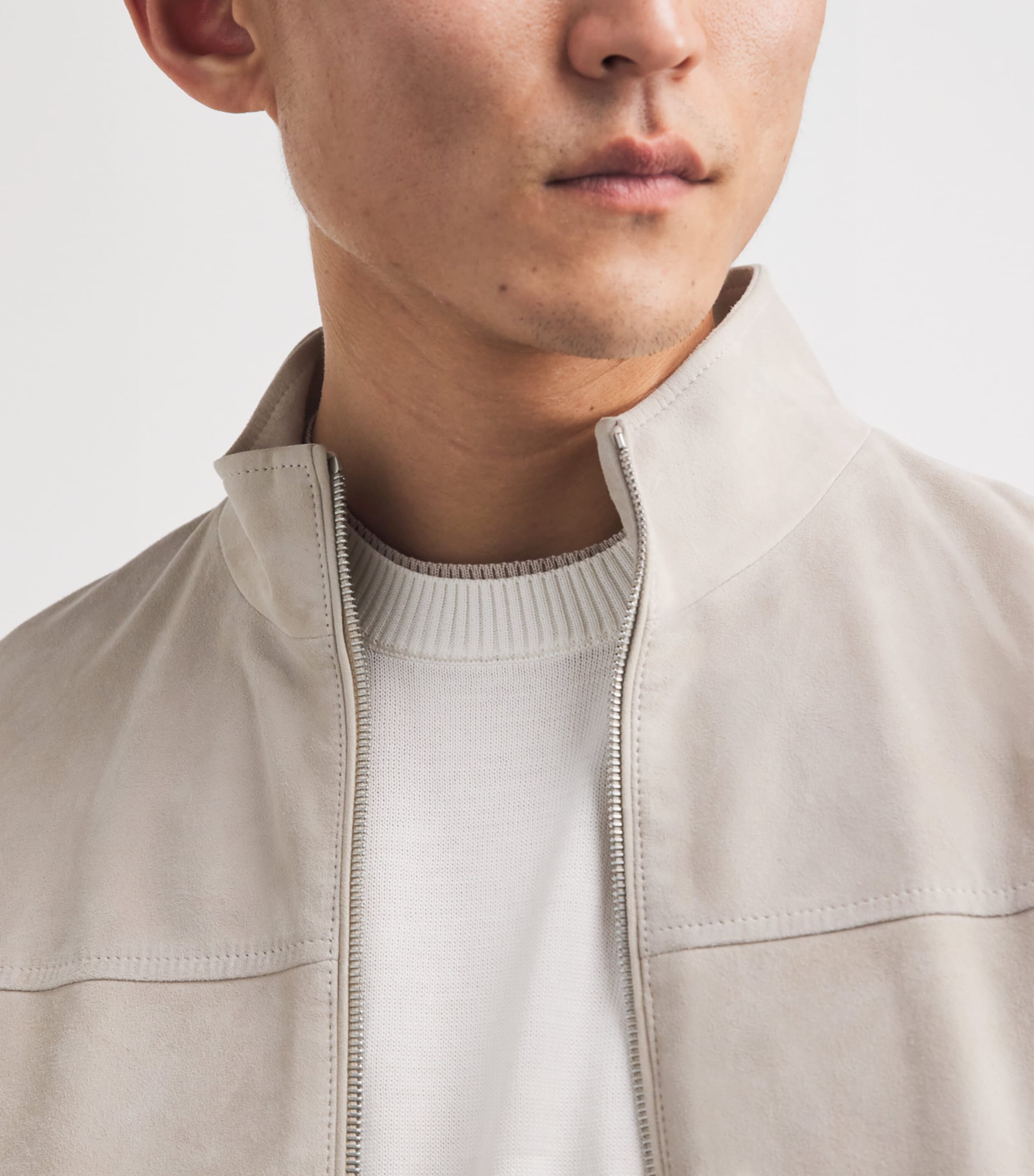 Eleventy Mens Suede Bomber Jacket Sabbia E Sabbia Image 3