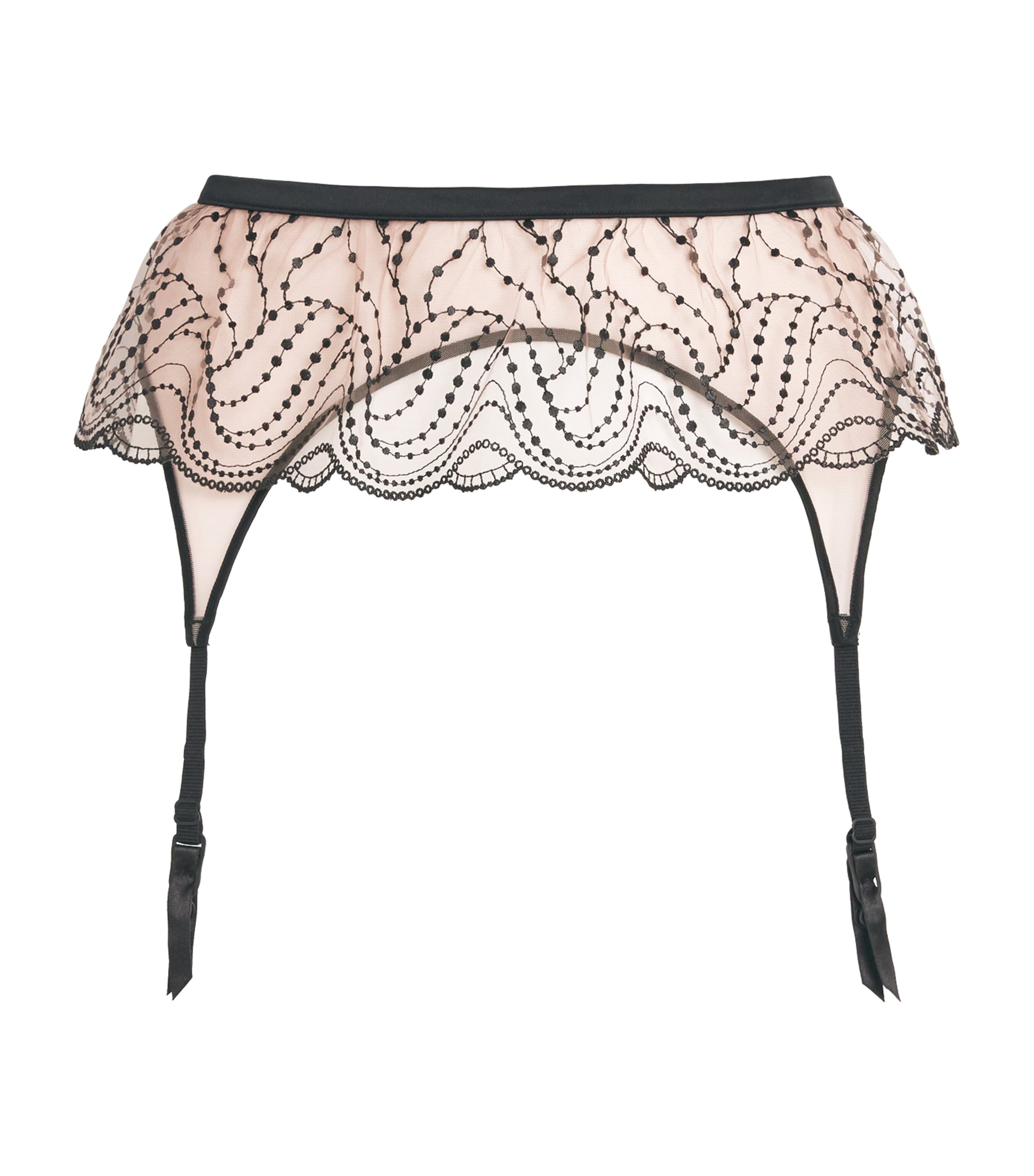 Kiki De Montparnasse Ondulé Garter Belt In Beige