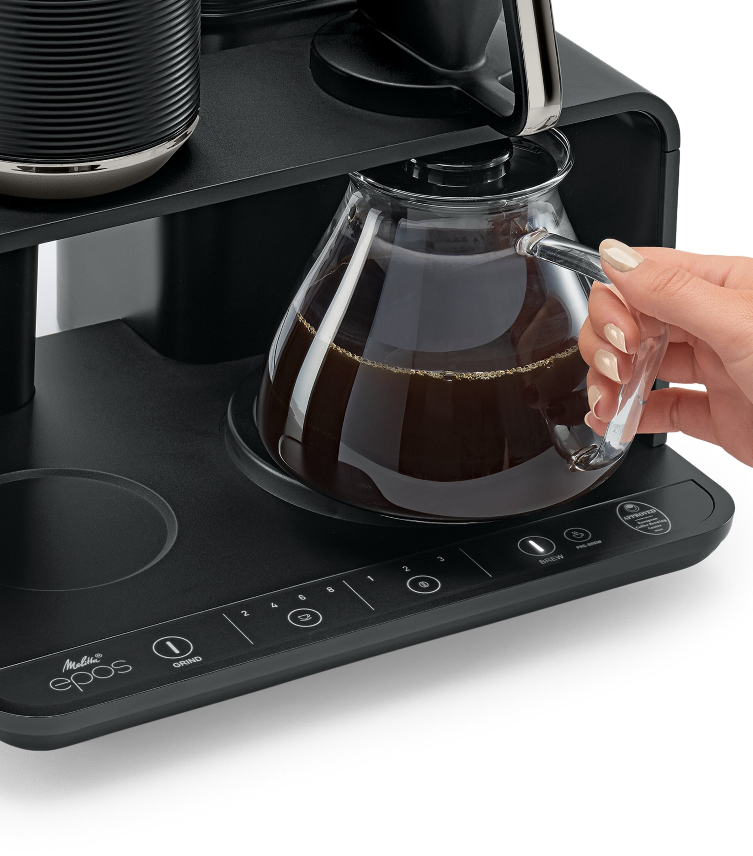 EPOS Chrome Coffee Machine with Grinder CHROME Image 5