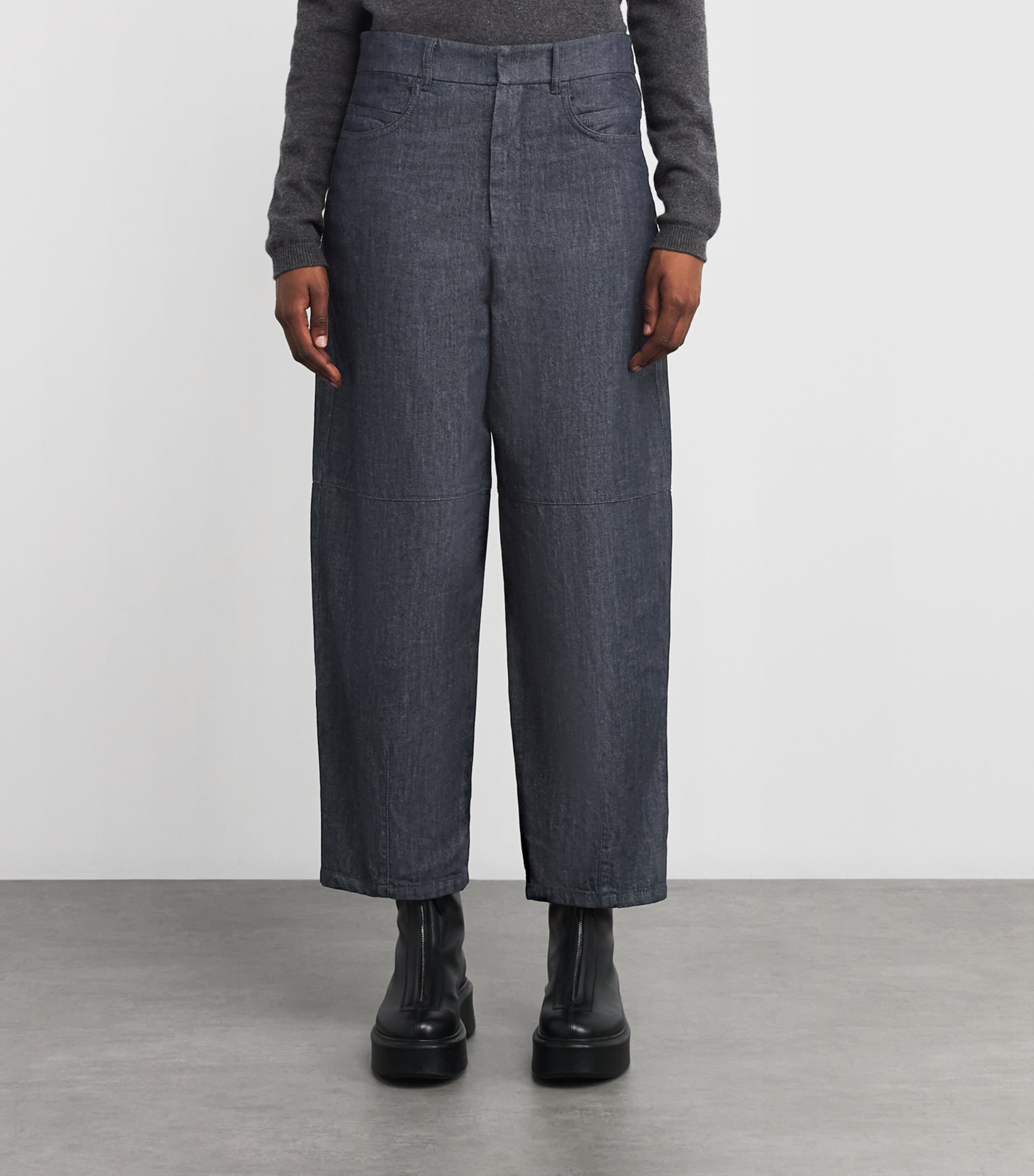 Cotton-Kapok Barrel-Leg Jeans ULTRAMARINE Image 3