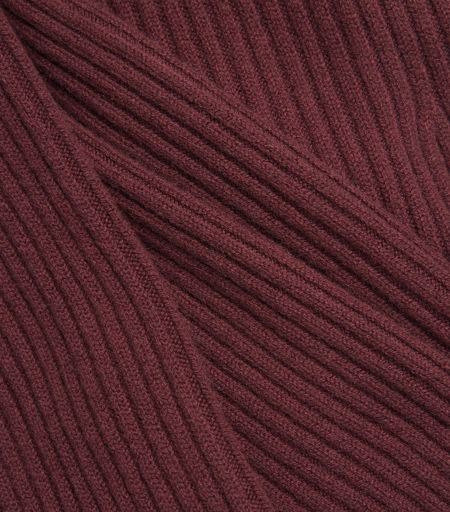 Wool-Blend Rib-Knit Leggings CHERRY Image 5