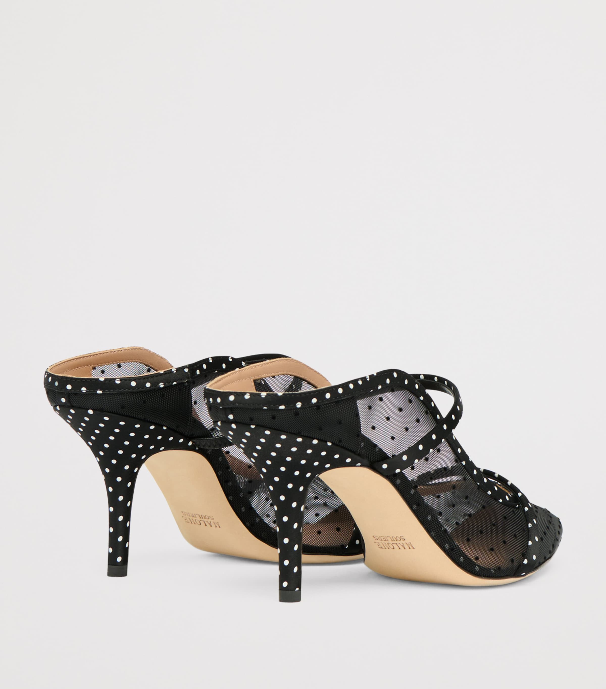 Mesh Polka Dot Maureen Mules 70 BLACK Image 4