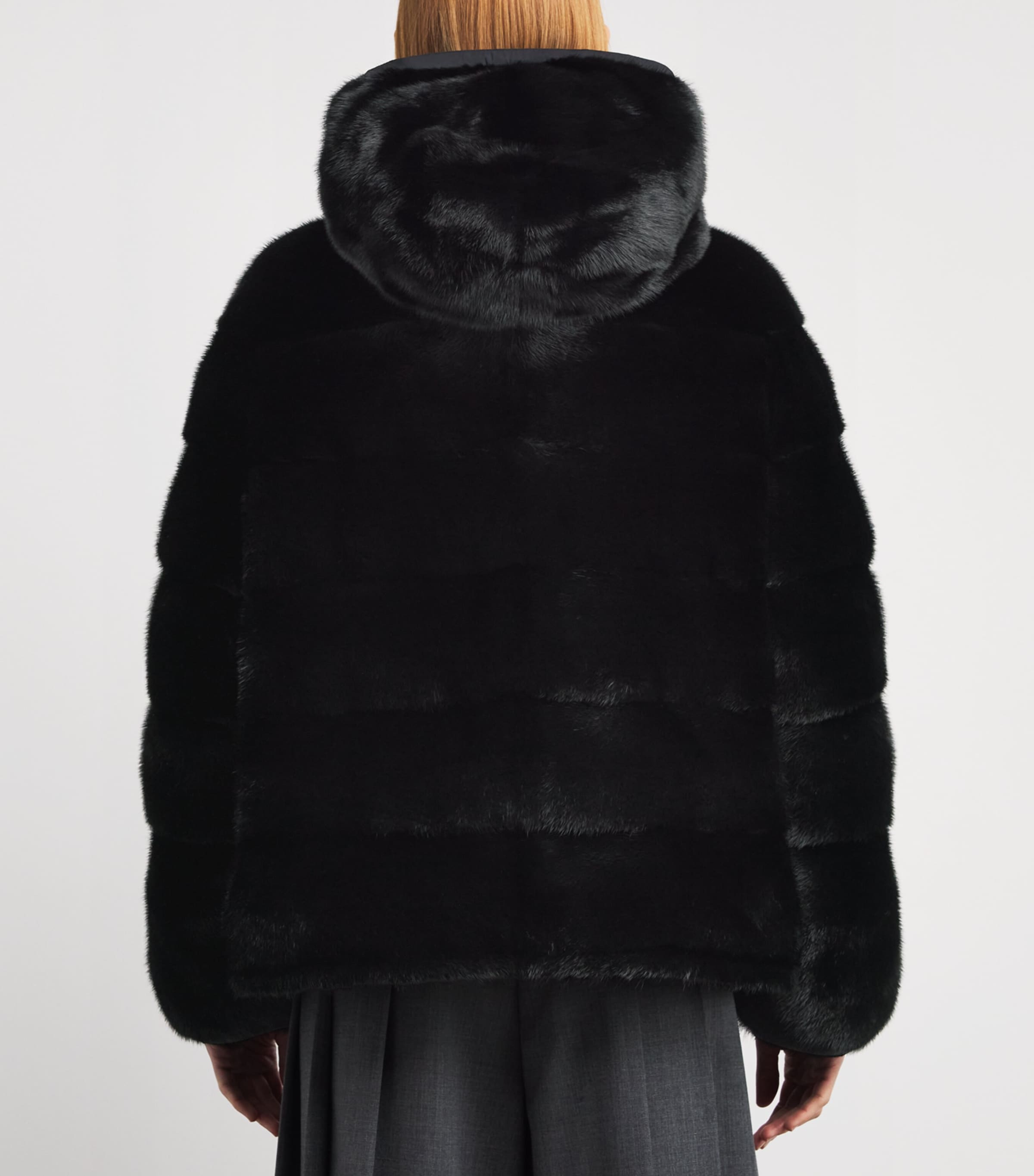 Down Mink Fur-Blend Reversible Jacket C99 Image 4