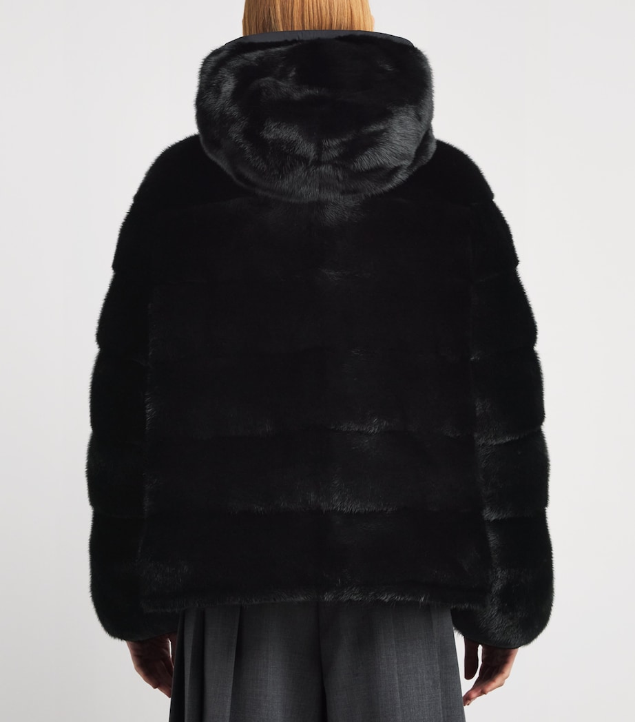 Down Mink Fur-Blend Reversible Jacket C99 Image 4