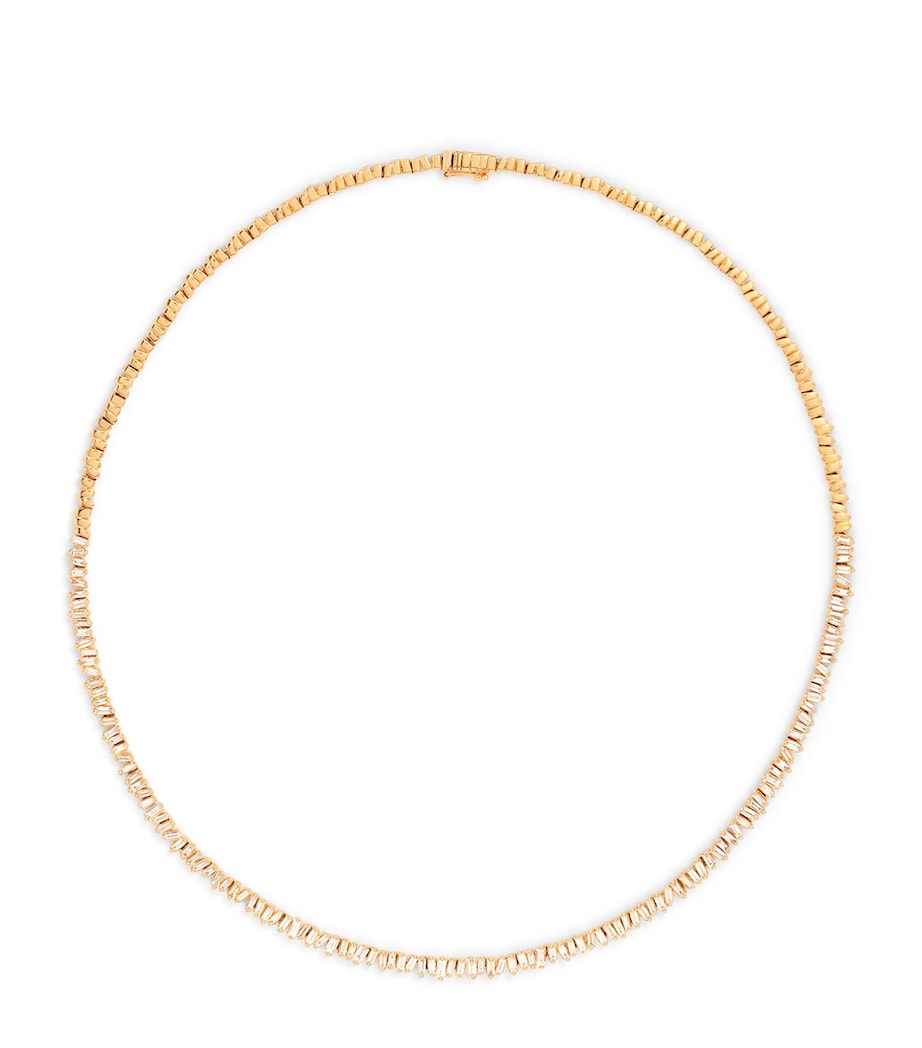 Suzanne Kalan Yellow Gold and Diamond Mini Classic Tennis Necklace Yg/wd Image 1