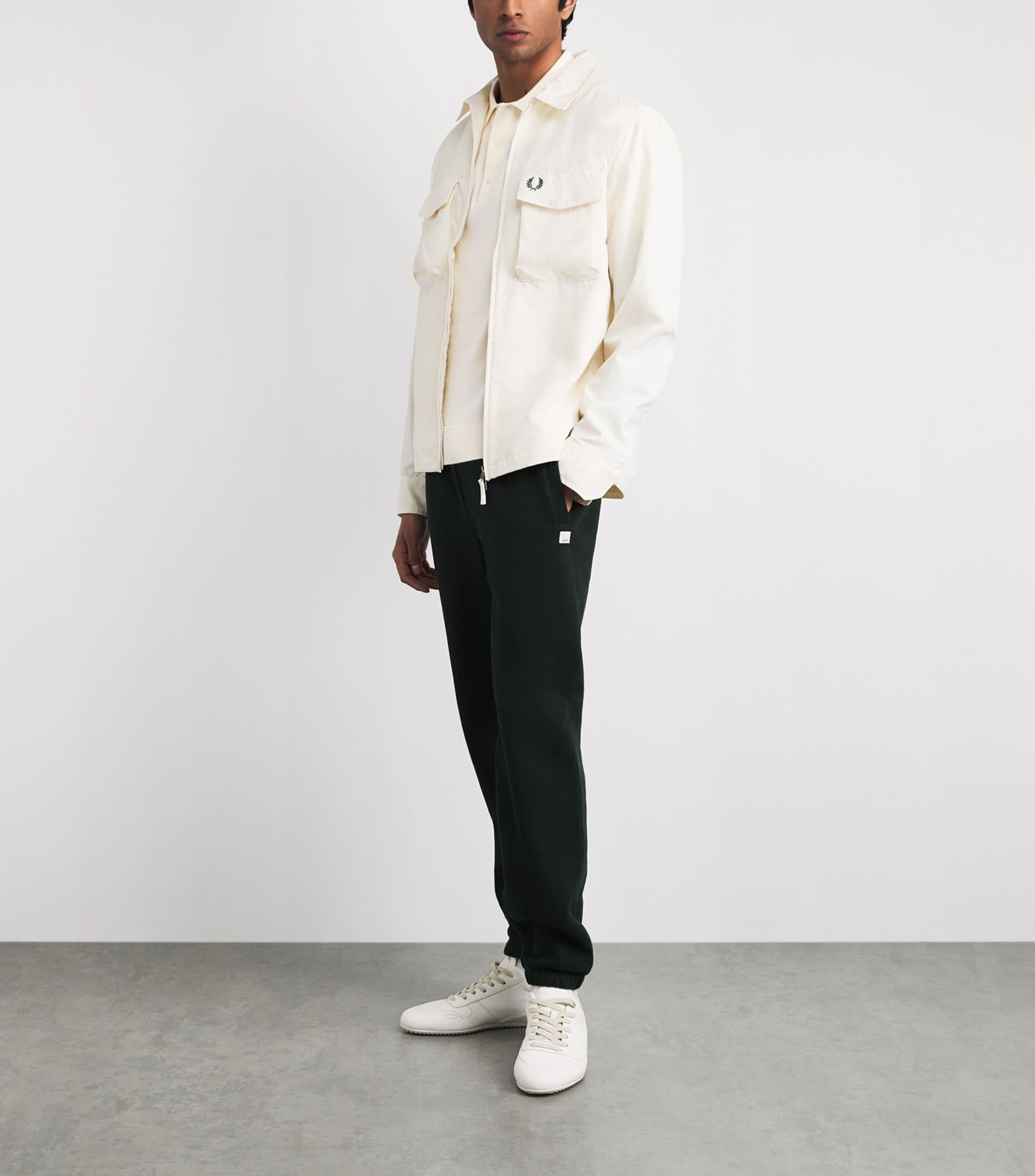 Fred Perry Mens Cotton Logo Polo Shirt Ecru Image 2