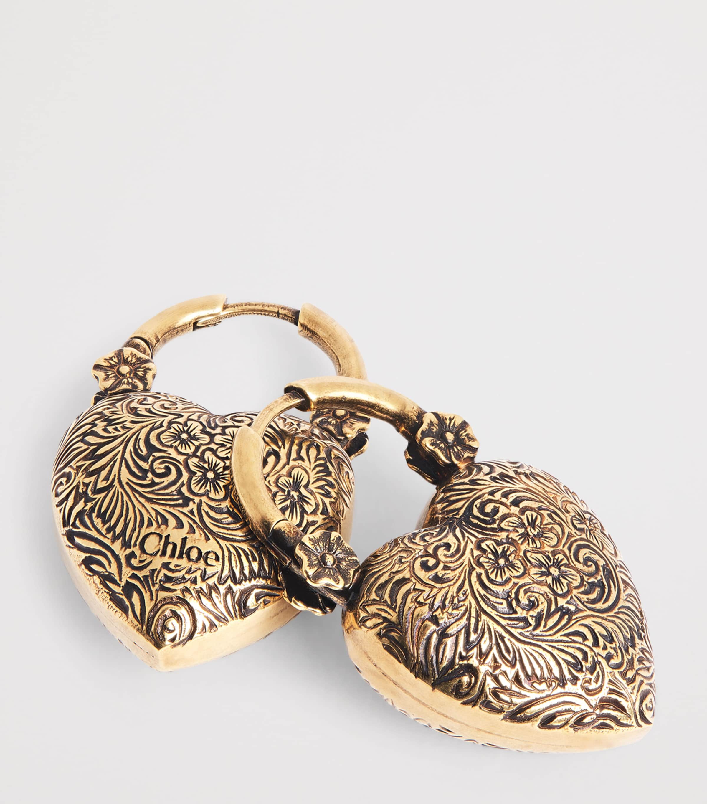 Chloé Victorian Heart Earrings Vintage Gold Image 6