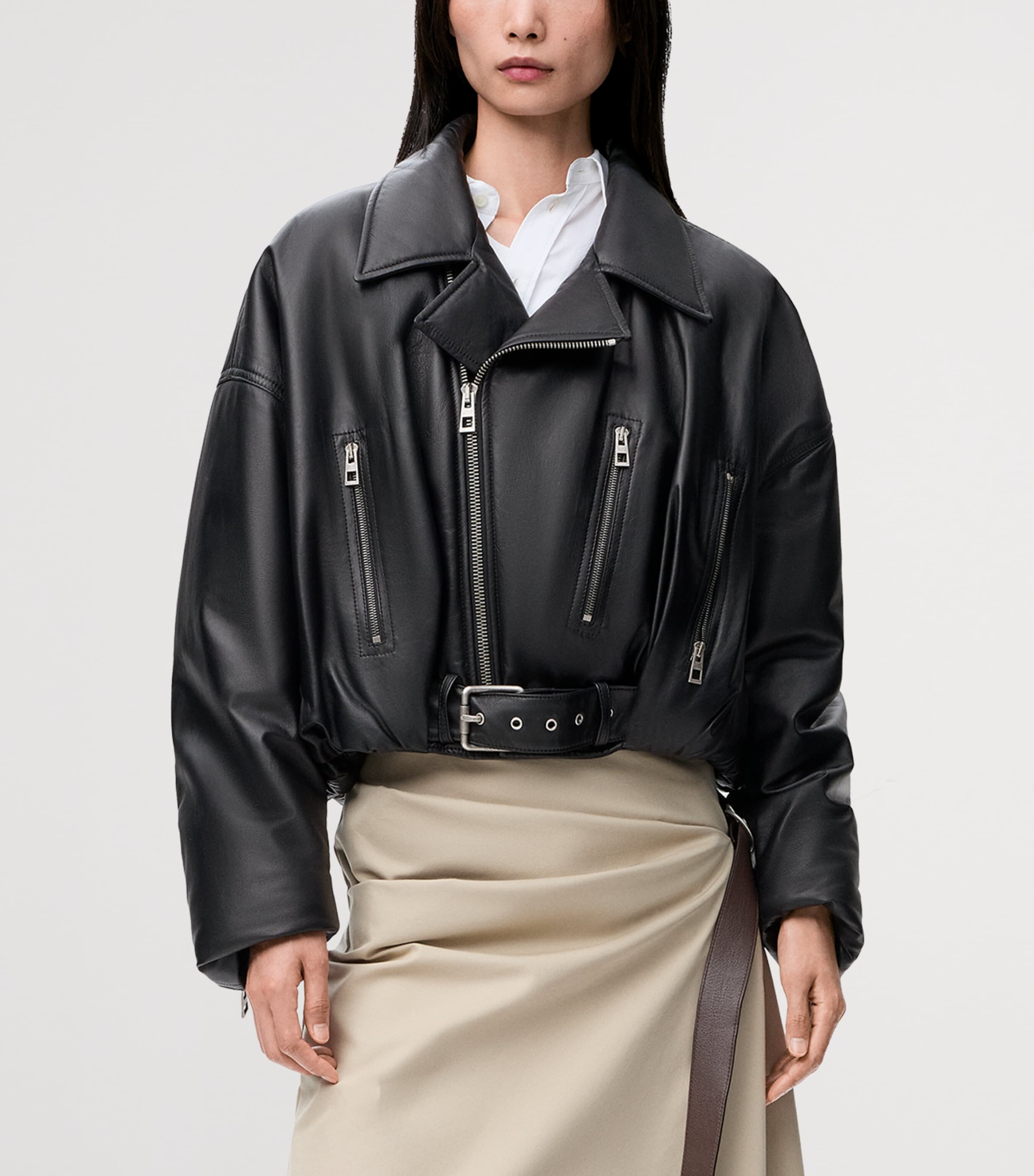 Nappa Lambskin Biker Jacket BLACK Image 3