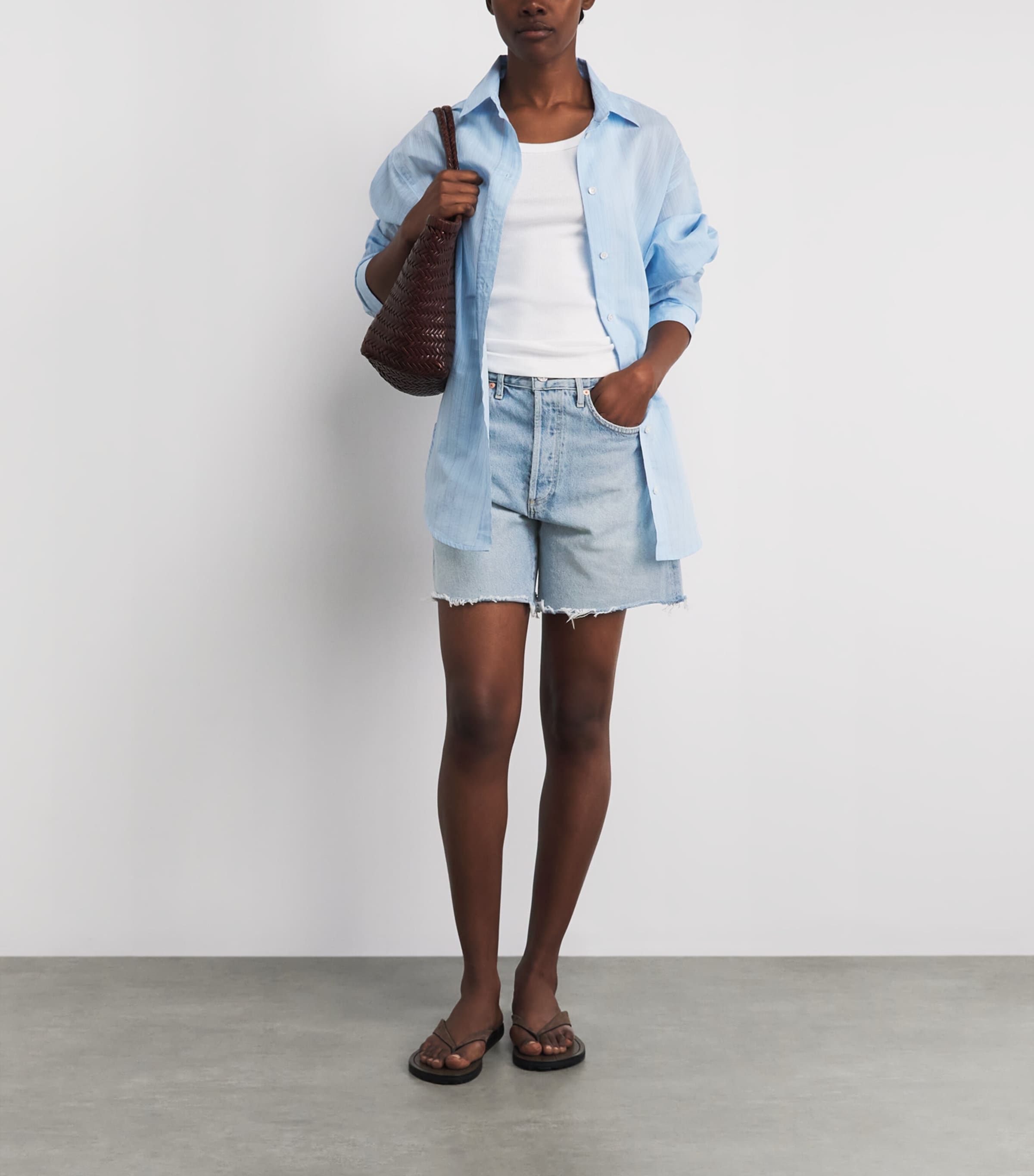 Citizens of Humanity Womens Marlow Denim Shorts Theatre Lt Indigo Image 2