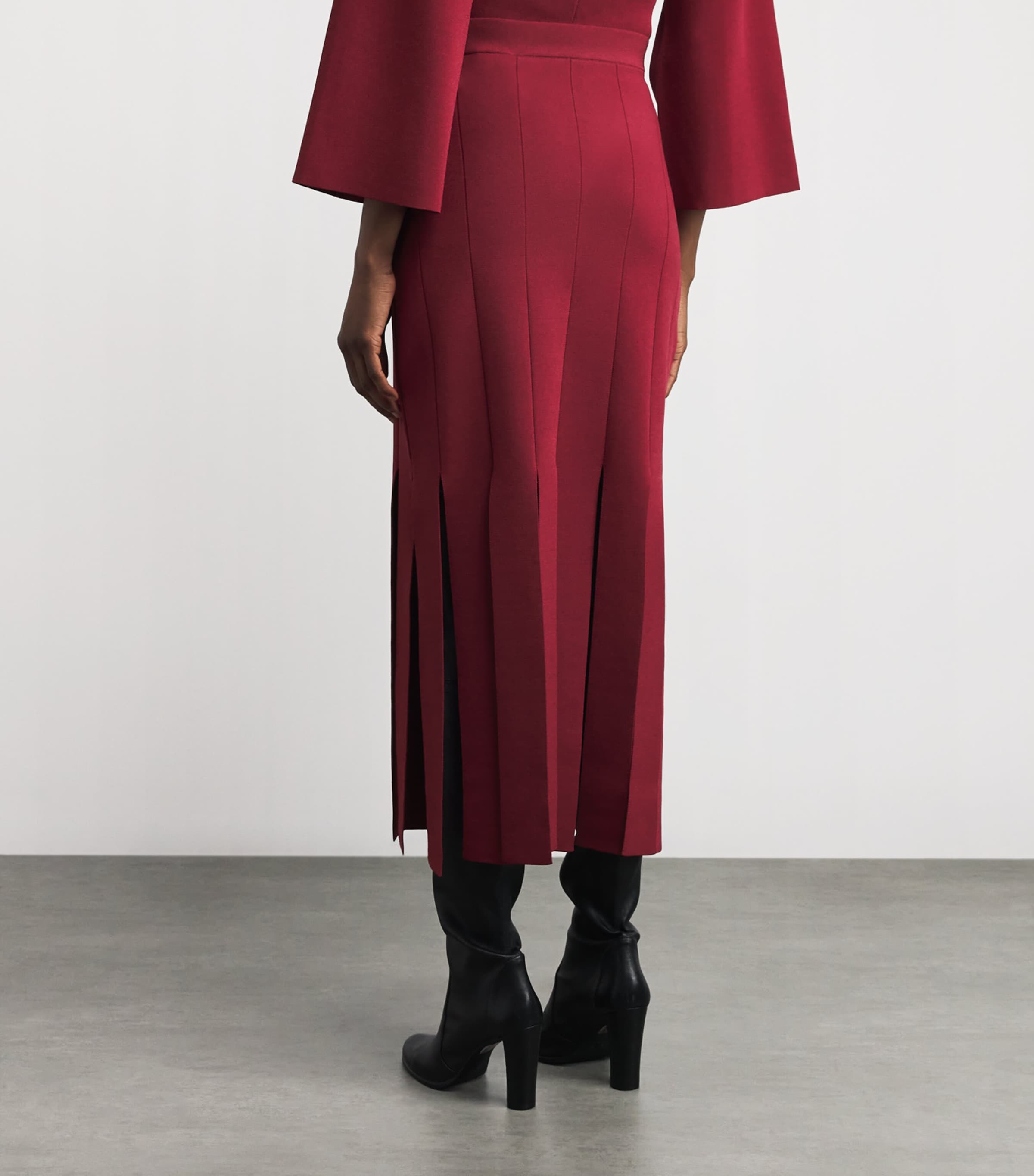 Milano-Knit Lagny Compact Midi Skirt CHERRY Image 4