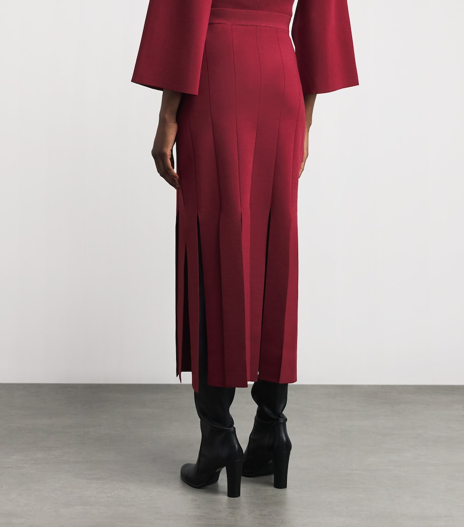 Milano-Knit Lagny Compact Midi Skirt CHERRY Image 4