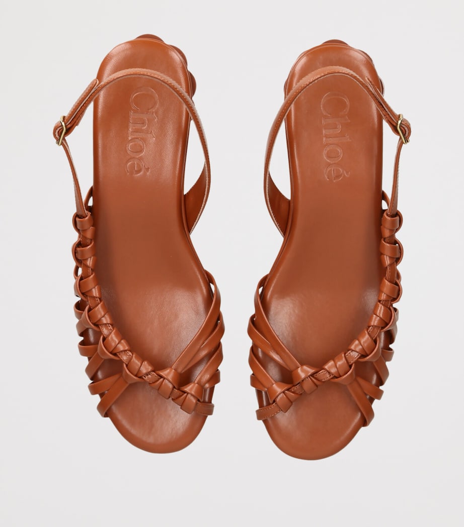 Chloé Leather Estra Slingback Sandals 40 Brown Image 4
