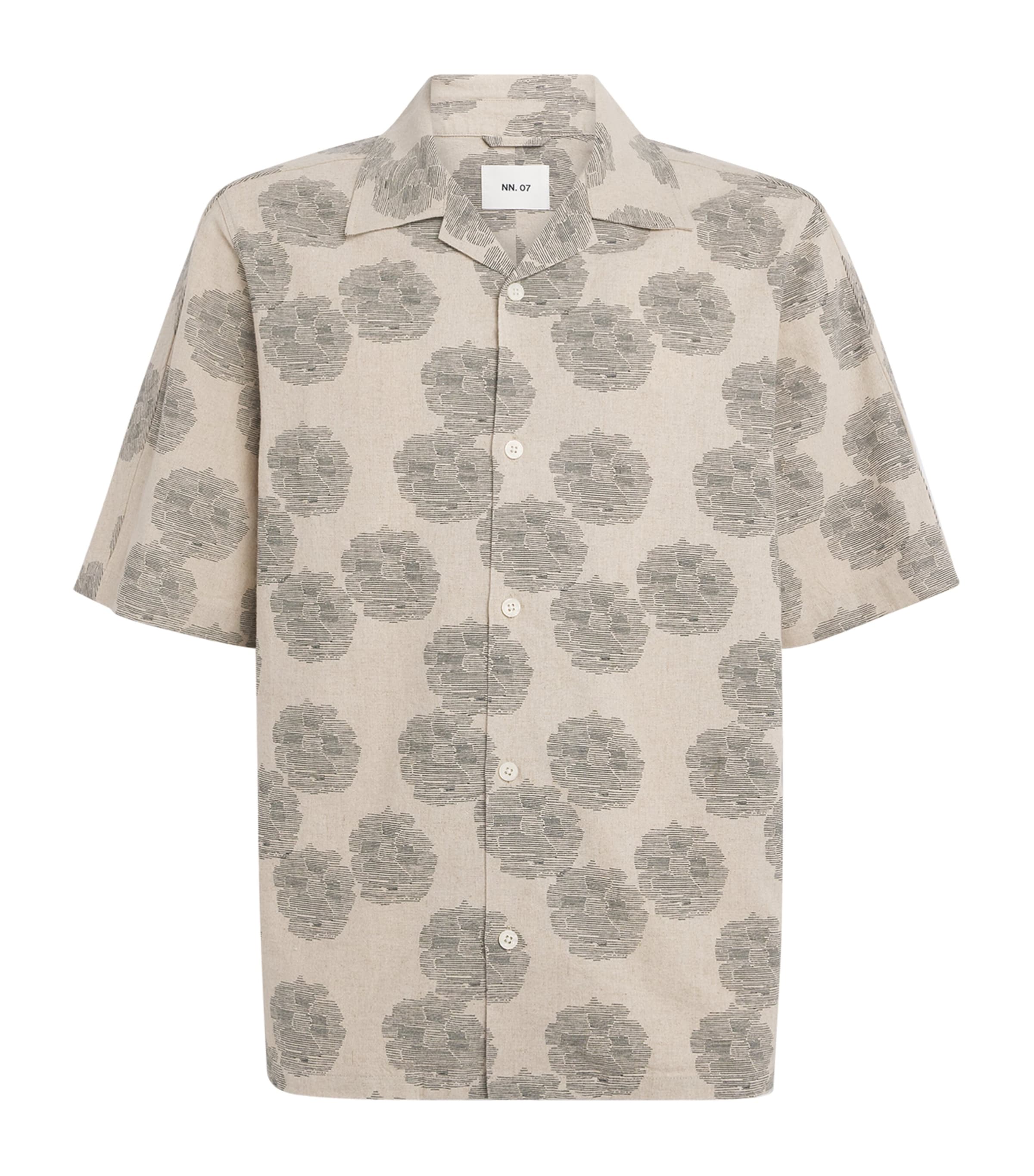 NN07 Mens Linen-Organic Cotton Ole Shirt Oatmeal Image 1