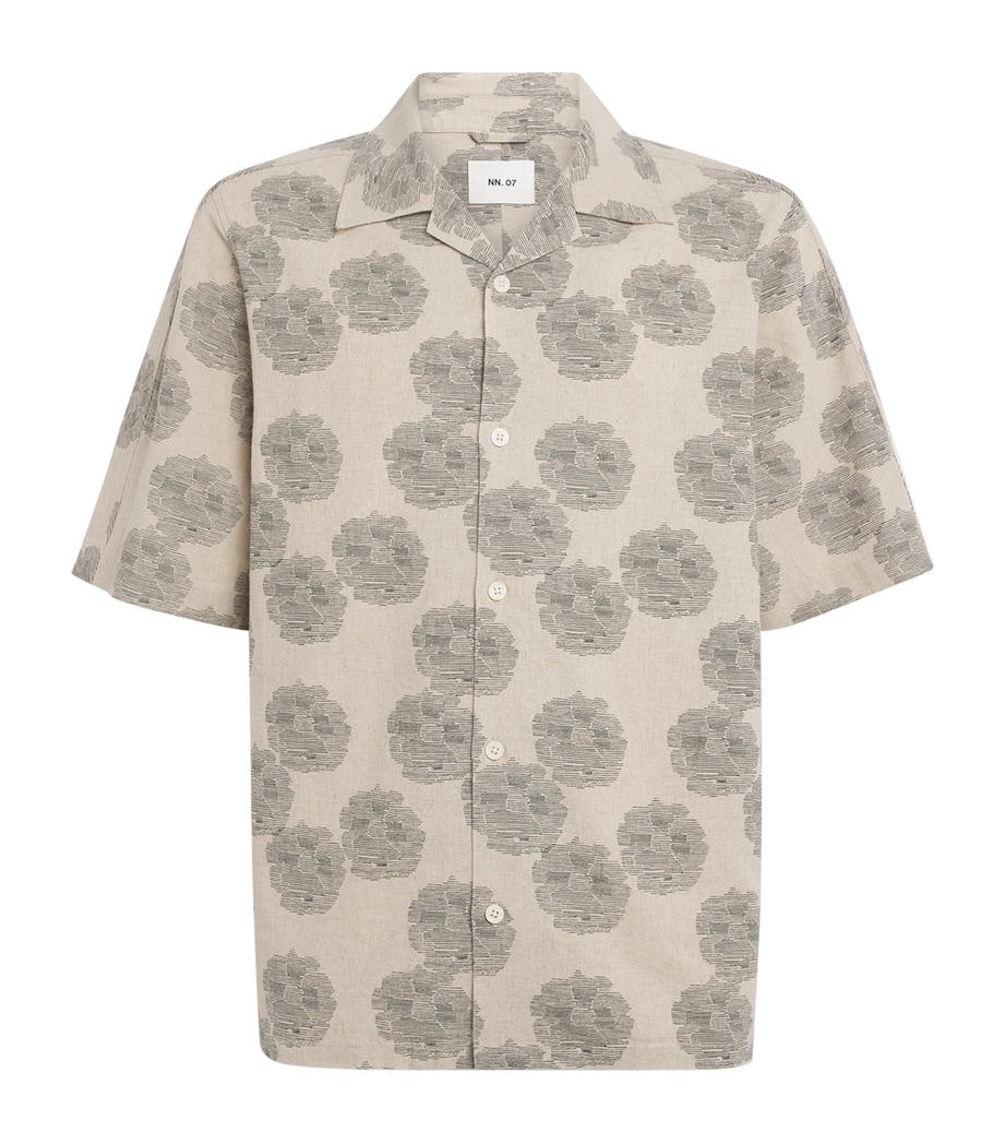 NN07 Mens Linen-Organic Cotton Ole Shirt Oatmeal Image 1