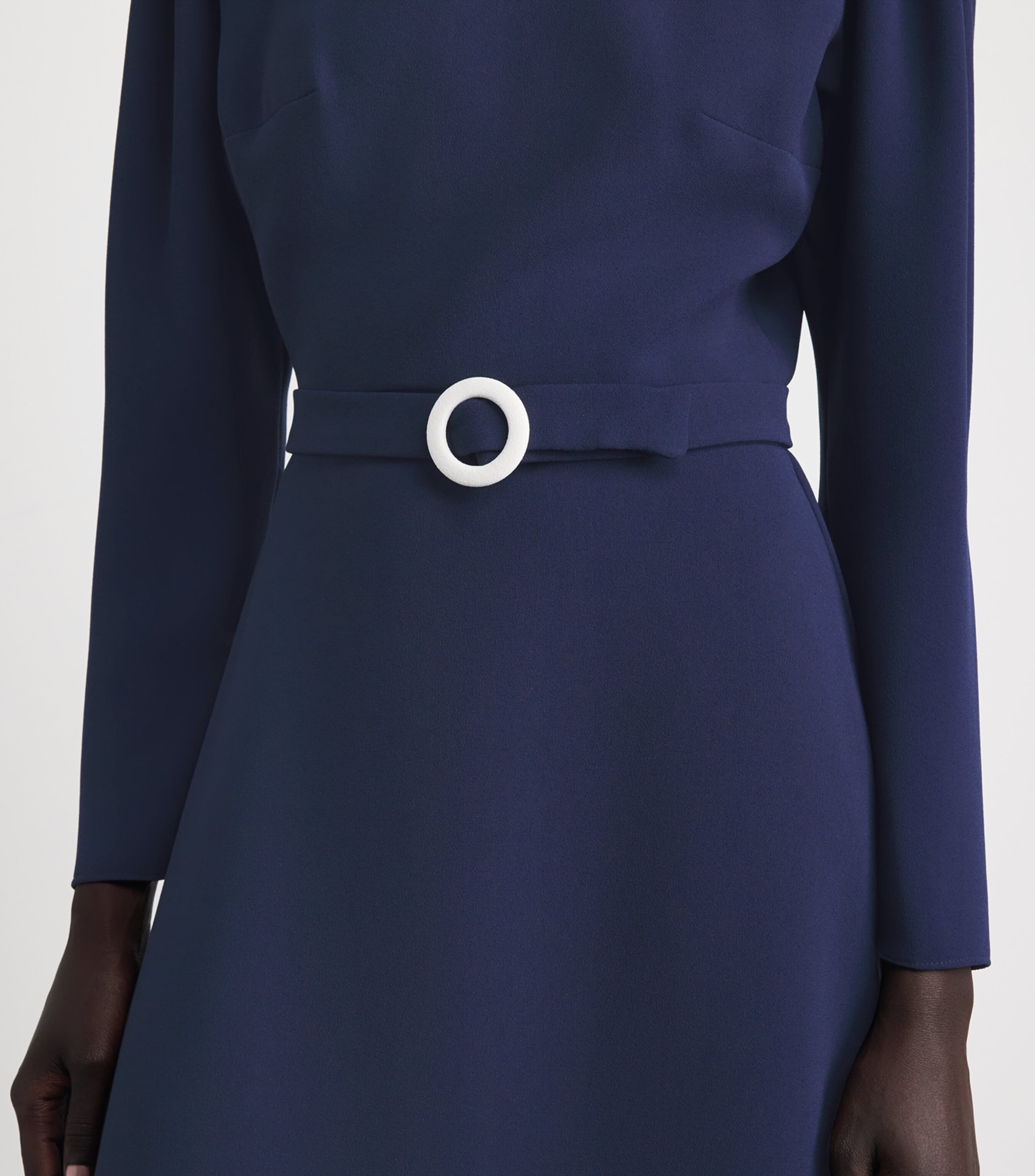 Edeline Lee Womens Belted A-line Midi Dress Nav/navy Image 3
