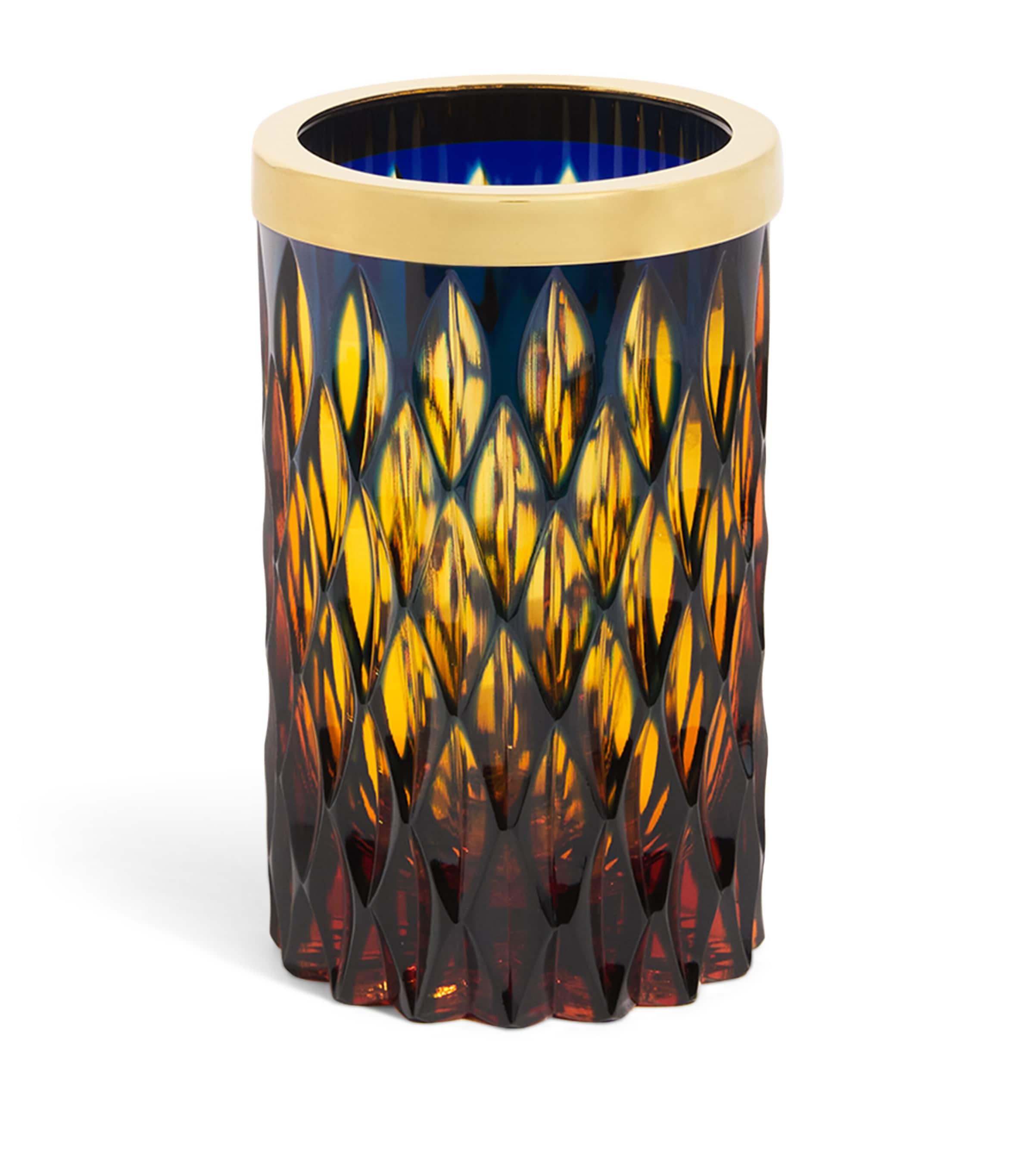 ZODIAC Crystal Toothbrush Holder Amber/blue, Gold Image 1