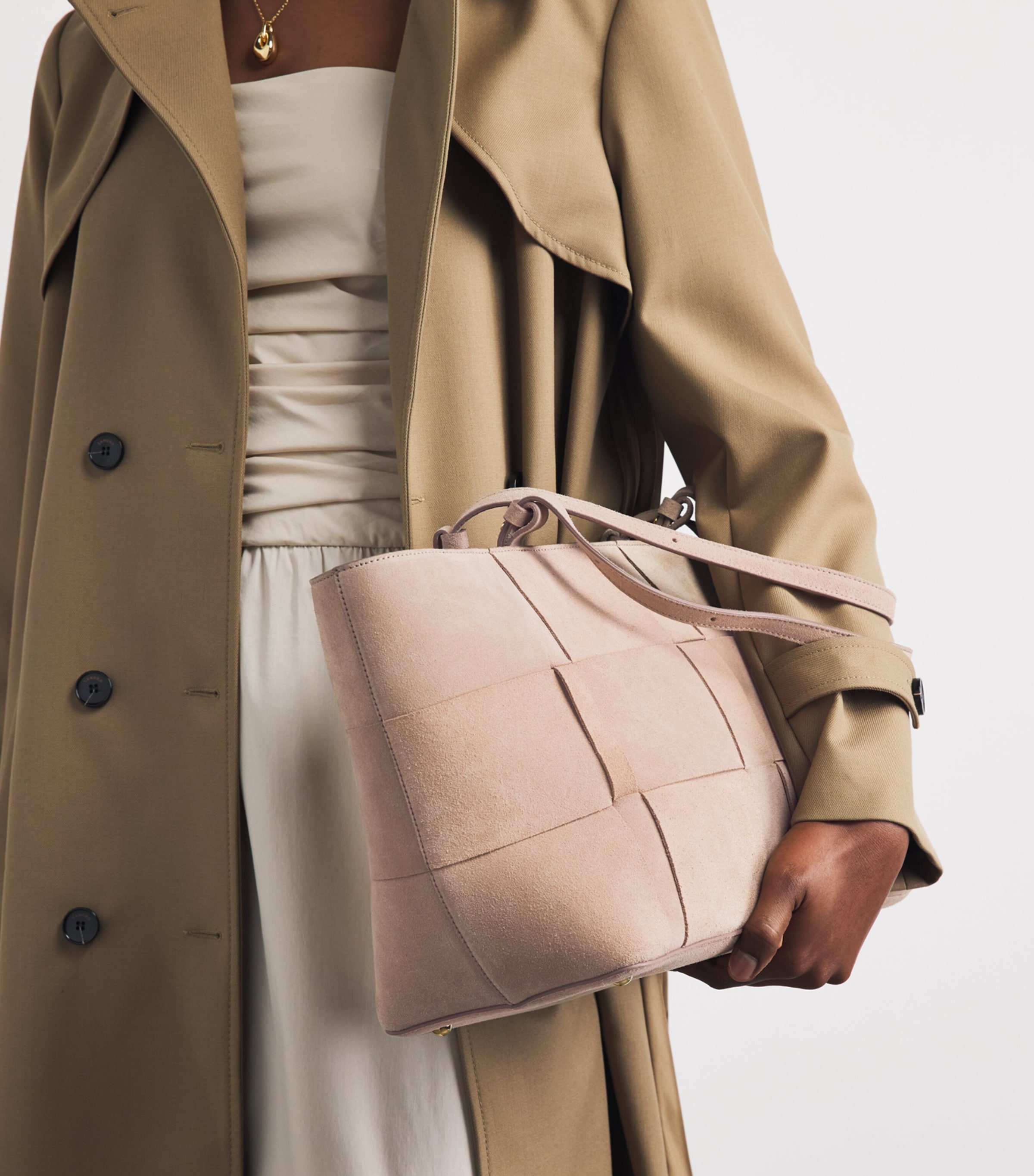 Demellier Suede The Florence Tote Bag Light Taupe Image 2