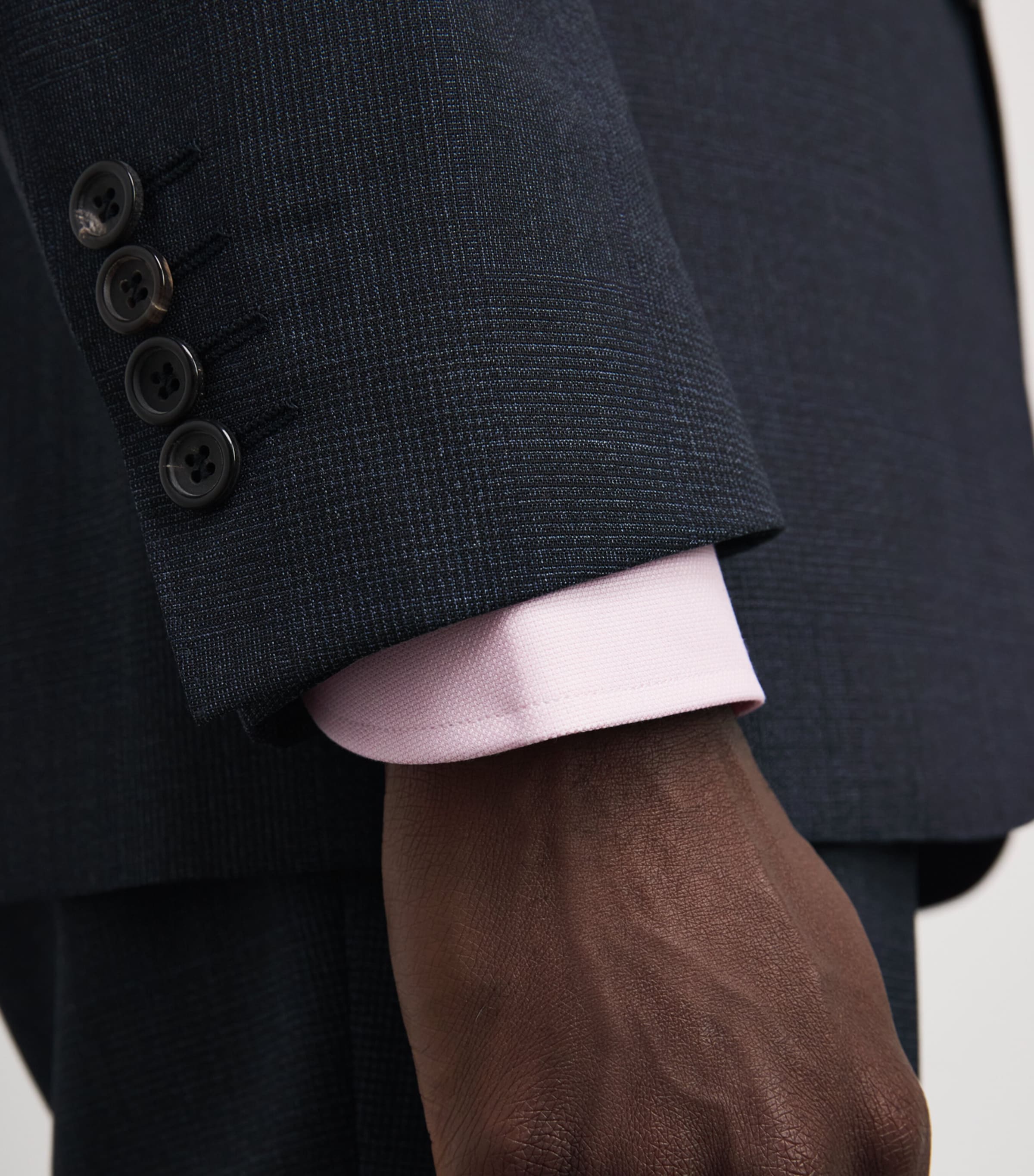 Canali Mens Cotton Textured Shirt Pink Image 3